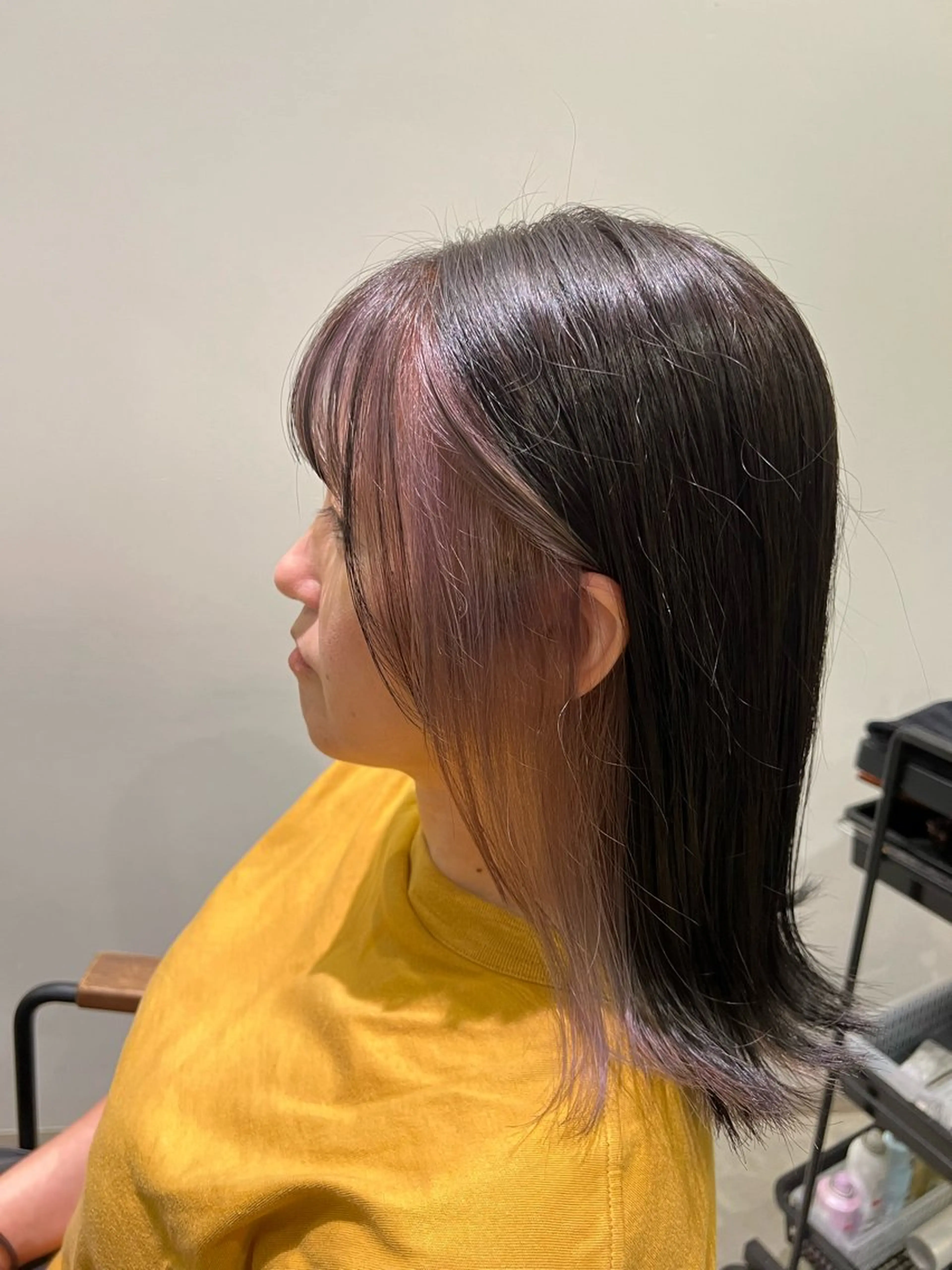 ミディアム カラー ベージュカラー ブリーチ ラベンダーカラー ラベンダーベージュ ヘアカラー パーマ 縮毛矯正 トリートメント ヘッドスパ 上野台 彩加のヘアスタイル