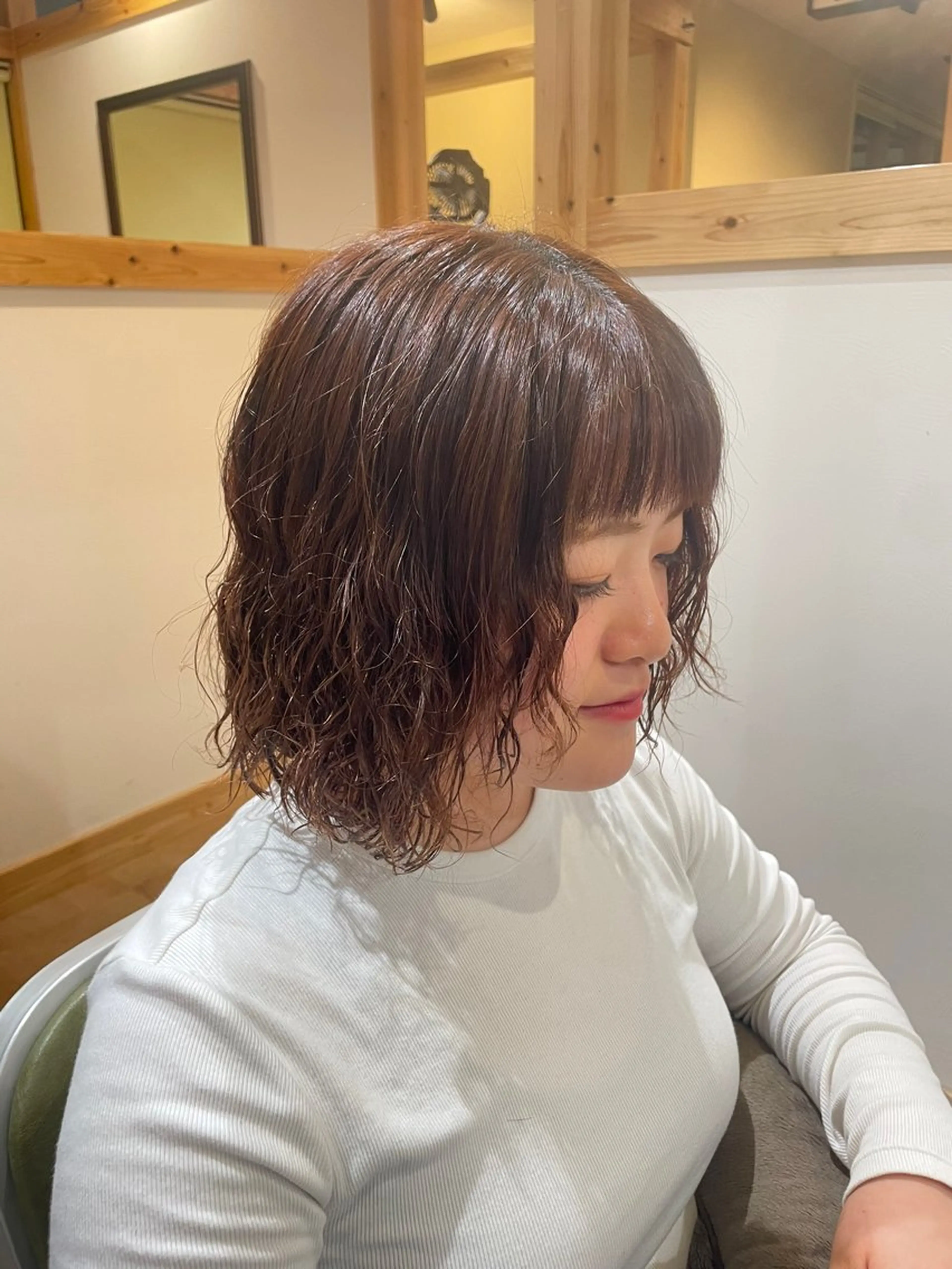 ミディアム カット パーマ 山口里莉 /パーマモデル募集のヘアスタイル