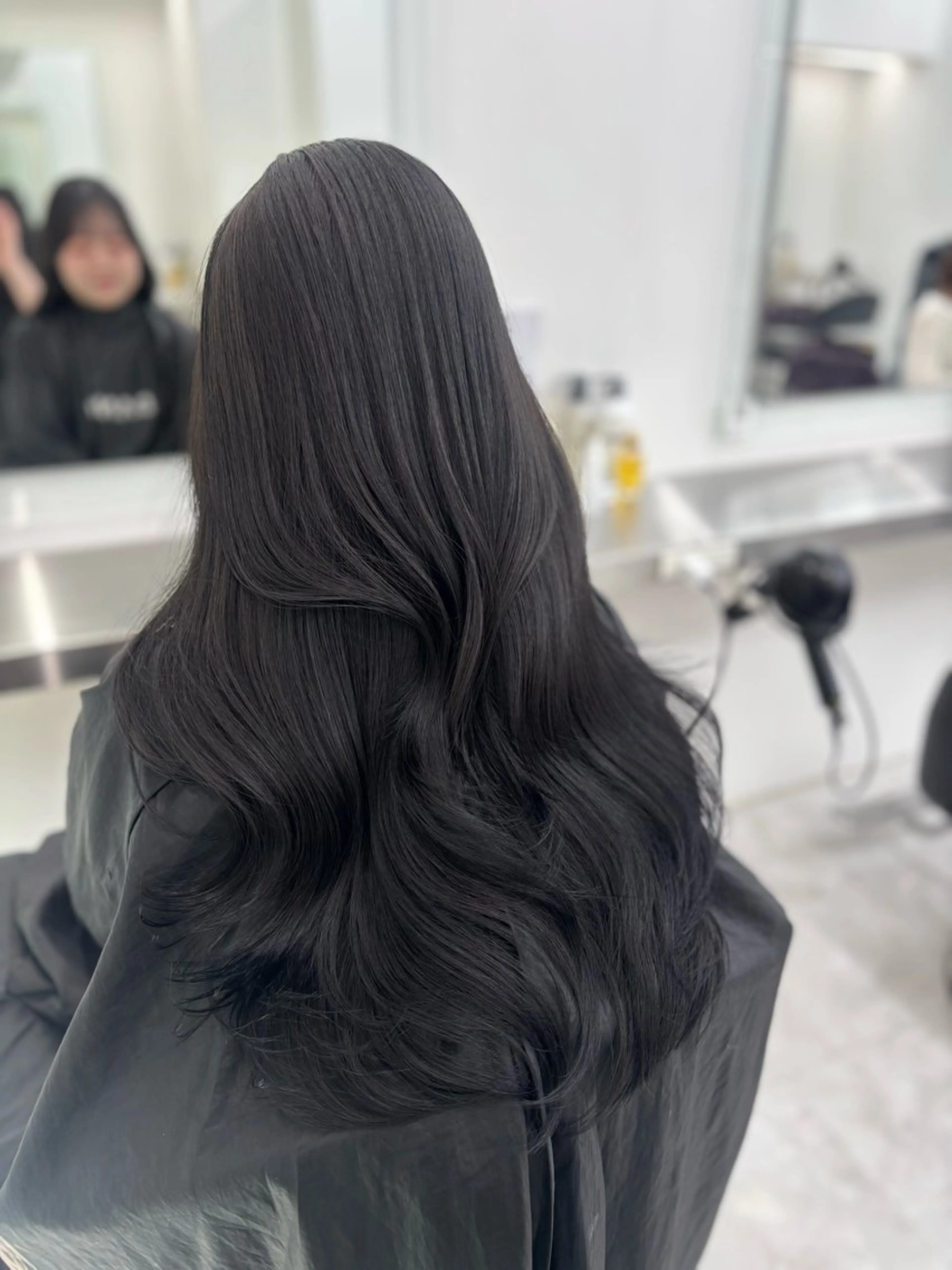 ロング カラー カット ヘアカラー 韓国風暗髪ヘア🤍 🫧MIREIのヘアスタイル