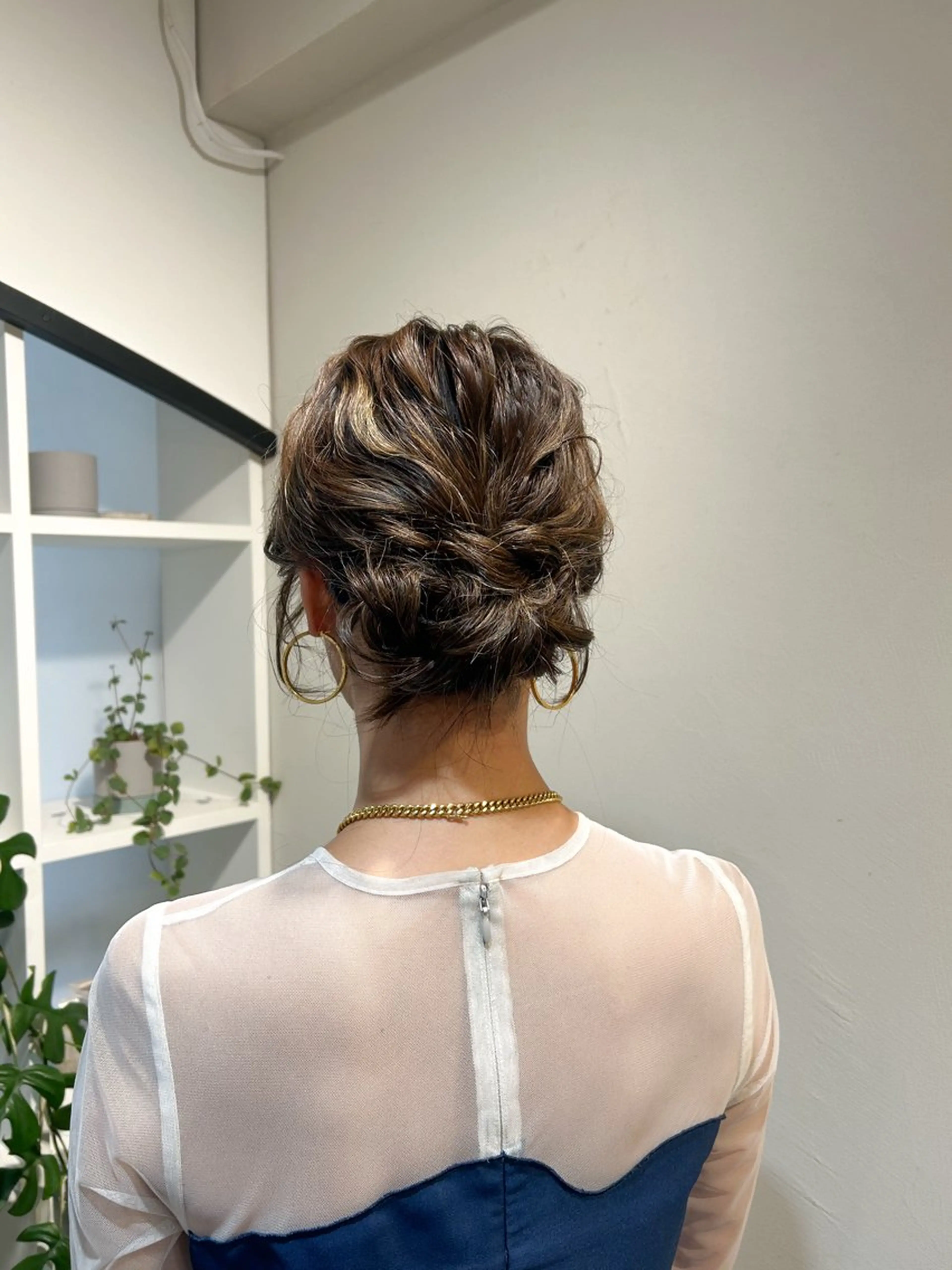 ミディアム ヘアセット アレンジ/新宿 透明感カラー/ヤノのヘアスタイル