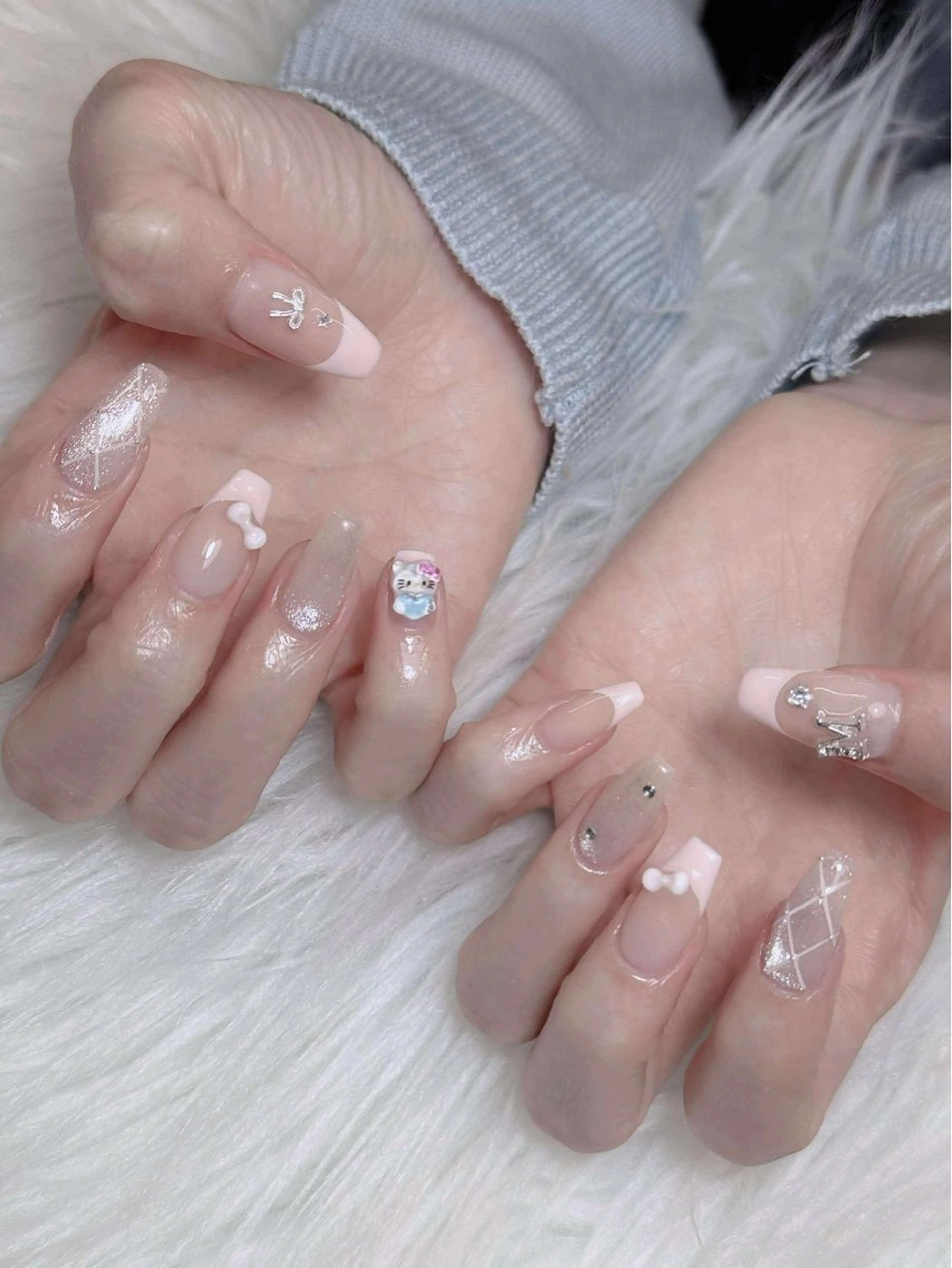 ネイル オーロラネイル チークネイル フットネイル フレンチネイル 韓国ネイル ハンドネイル Lumi Nailのネイルデザイン