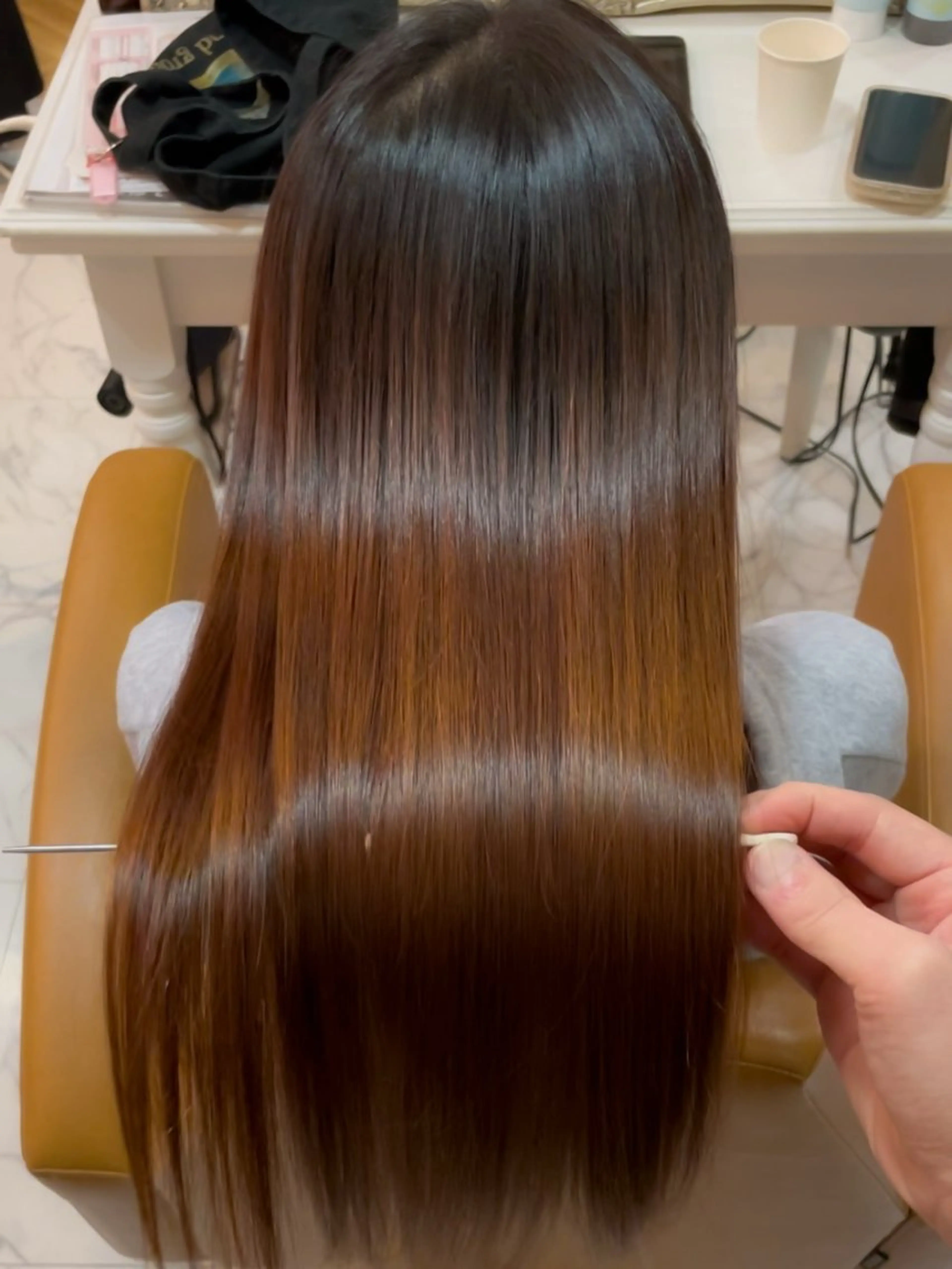 ロング 髪質改善 韓国風ヘア レイヤーカット ロング 縮毛矯正 カット 縮毛矯正 トリートメント 美髪縮毛矯正🤍 髪質改善/Shinaのヘアスタイル