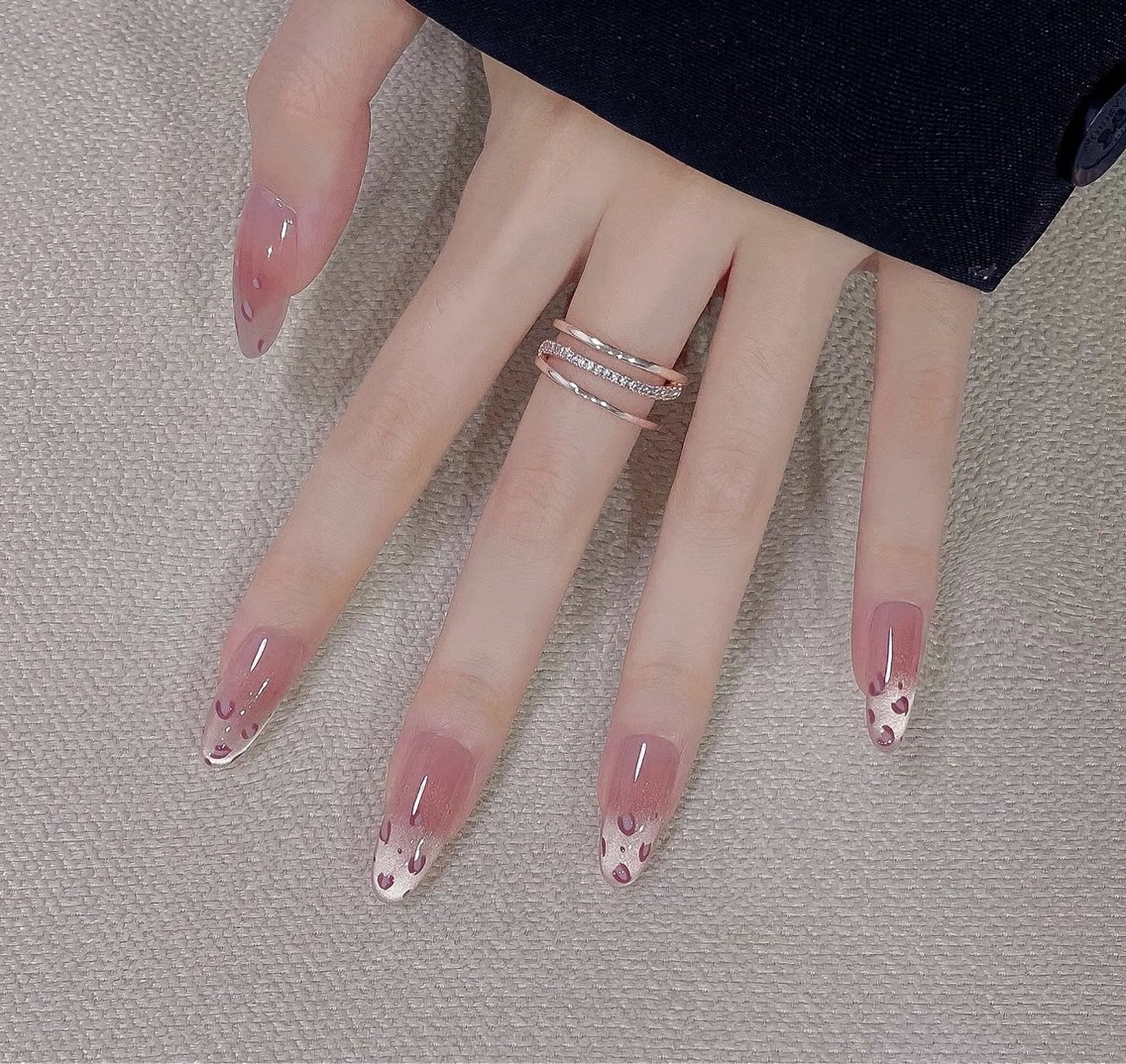 ネイル アートネイル オーロラネイル カジュアル フレンチネイル ジェルネイル エンジェル ヒーリング 矢場町店のネイルデザイン