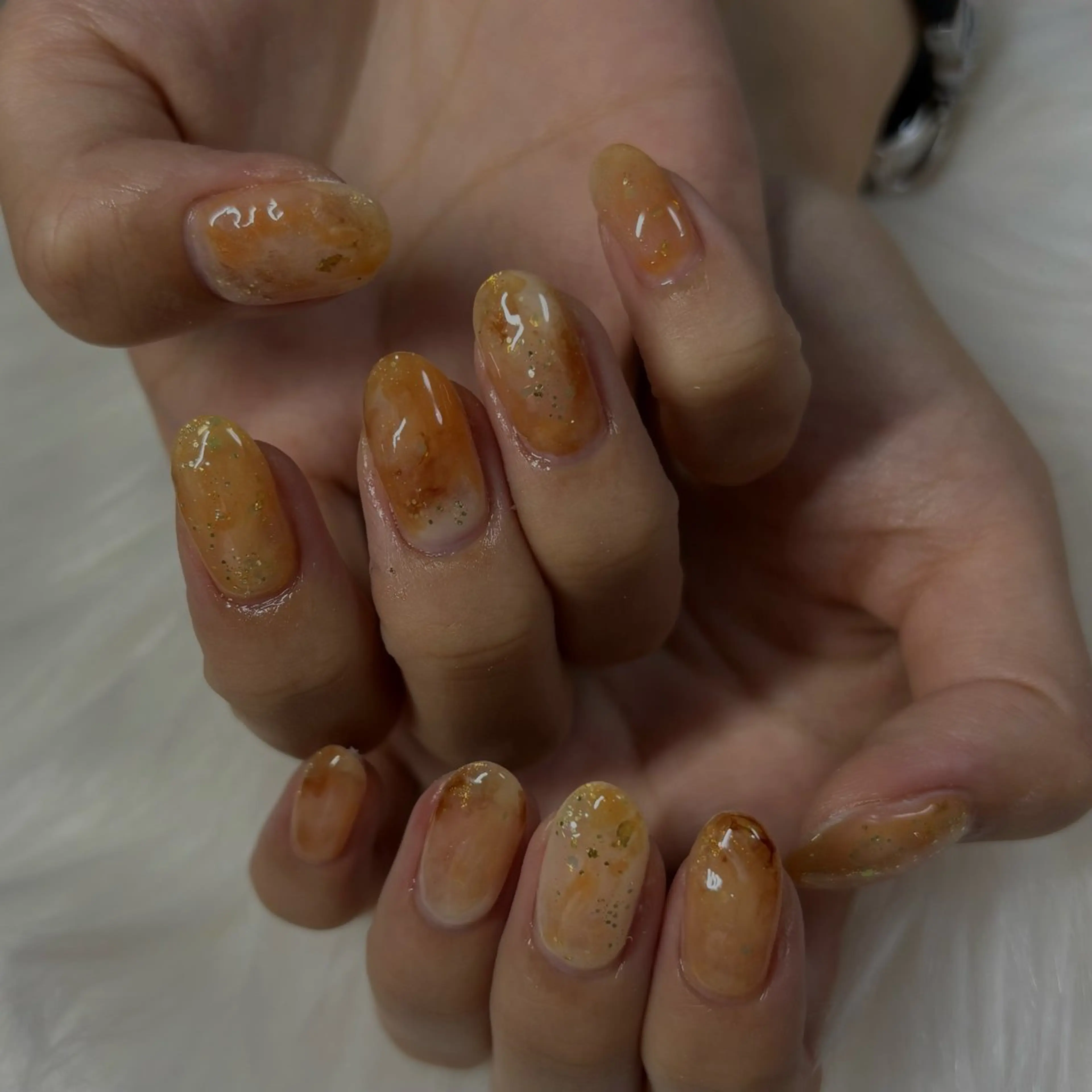 ネイル アートネイル ブラウン 長さ出し フットネイル ハート Vante梅田店所属・vante_aimi .パラジェル取扱店のネイルデザイン