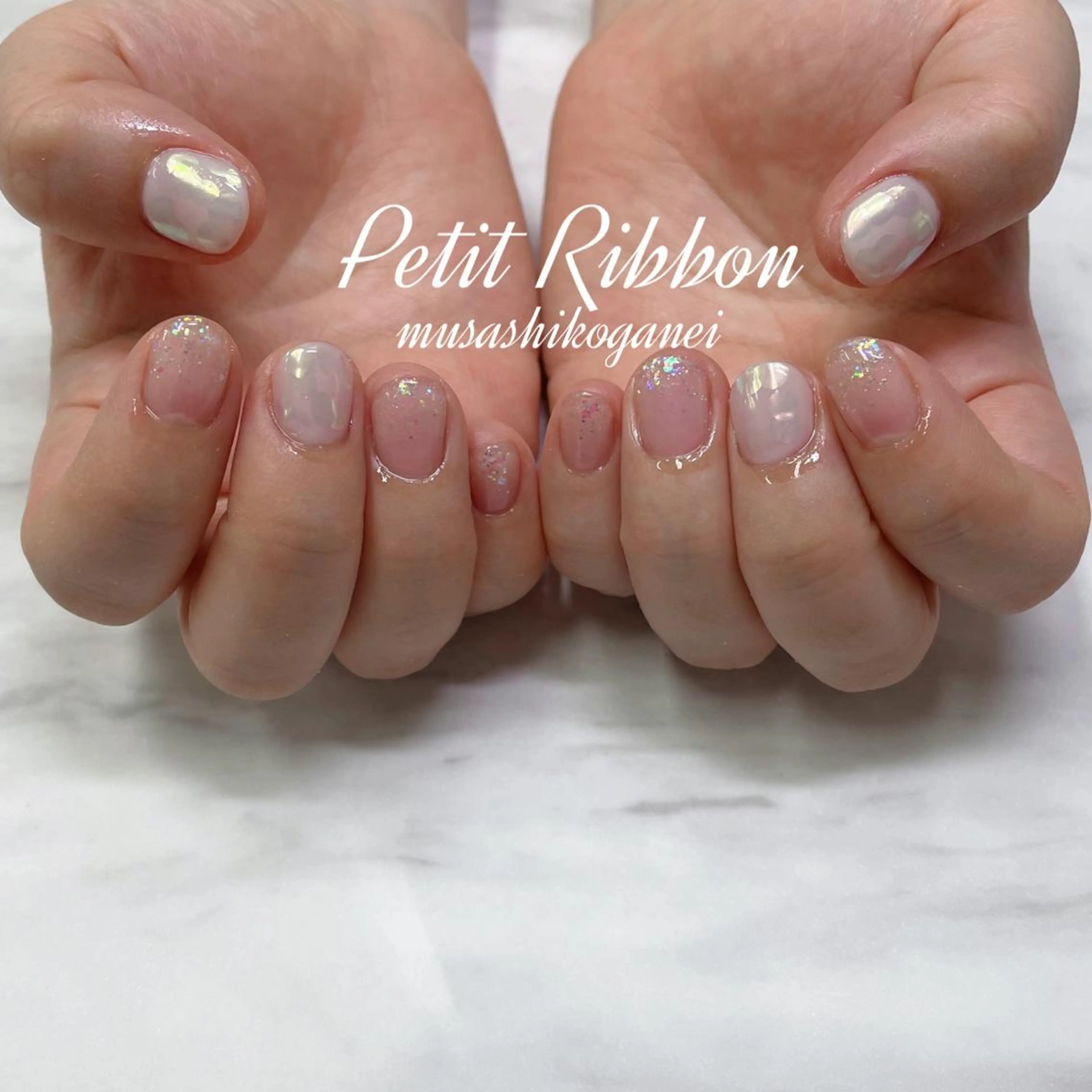 ネイル ハンドネイル ネイルPetit Ribbonのネイルデザイン