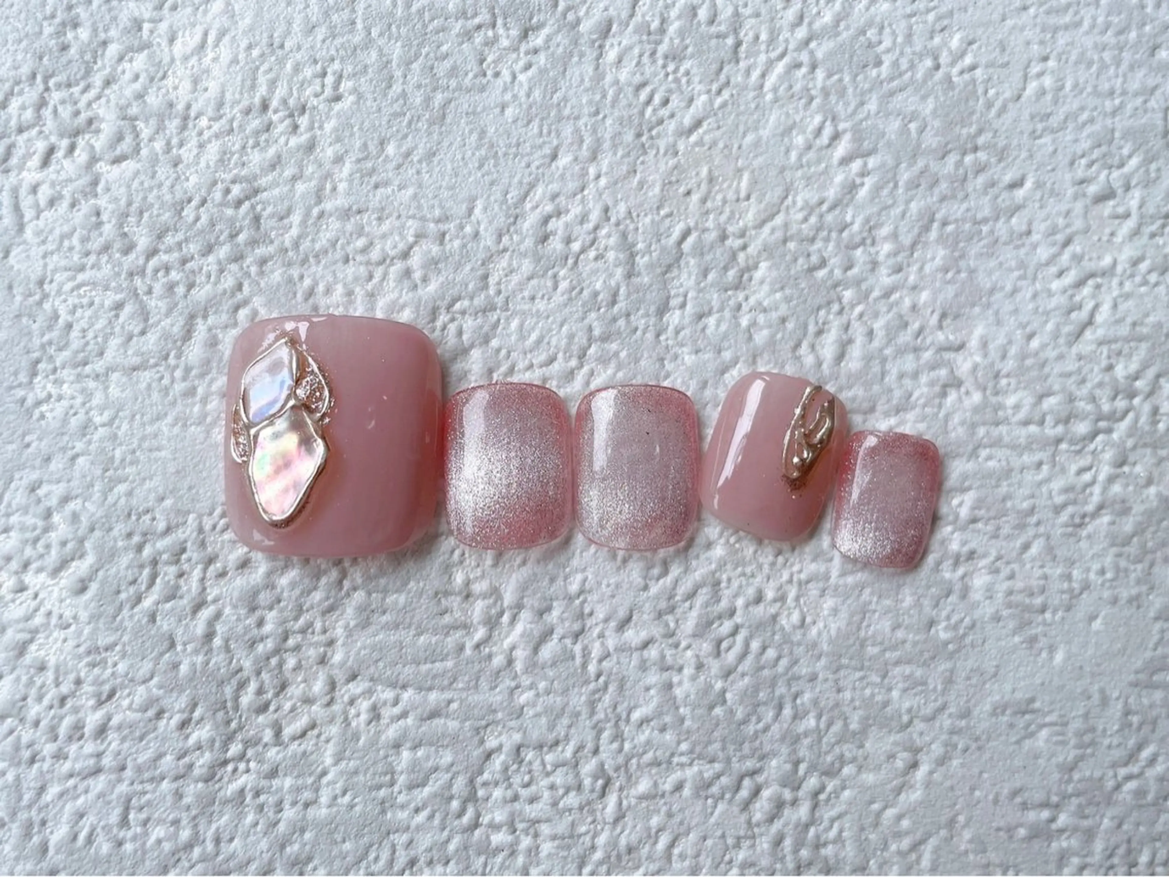 ネイル オーロラネイル フットネイル フレンチネイル ジェルネイル 韓国ネイル Mogu nail 二子玉川のネイルデザイン