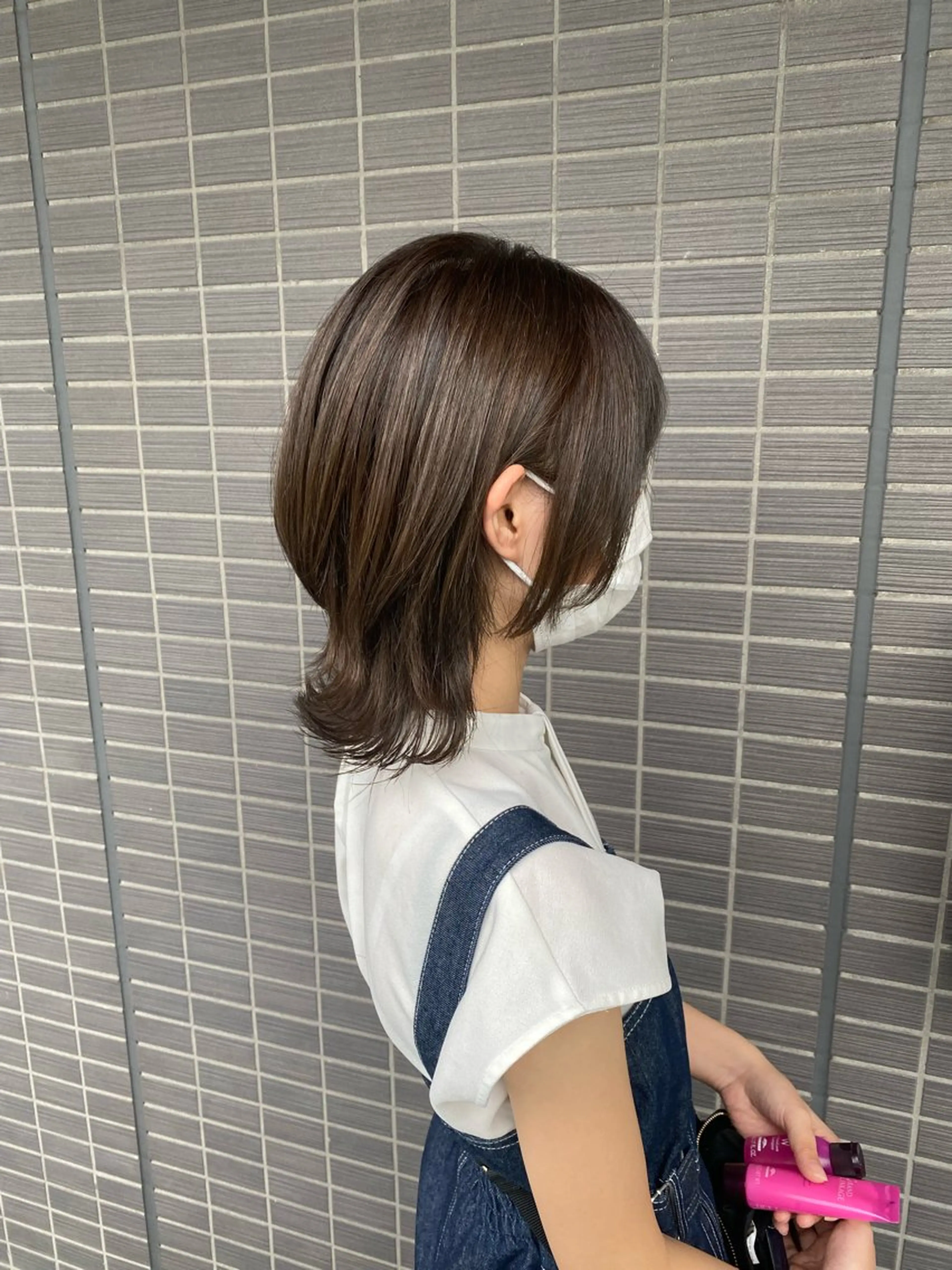 ミディアム ボブ くびれヘア レイヤーカット ウルフカット 友利 翔太のヘアスタイル