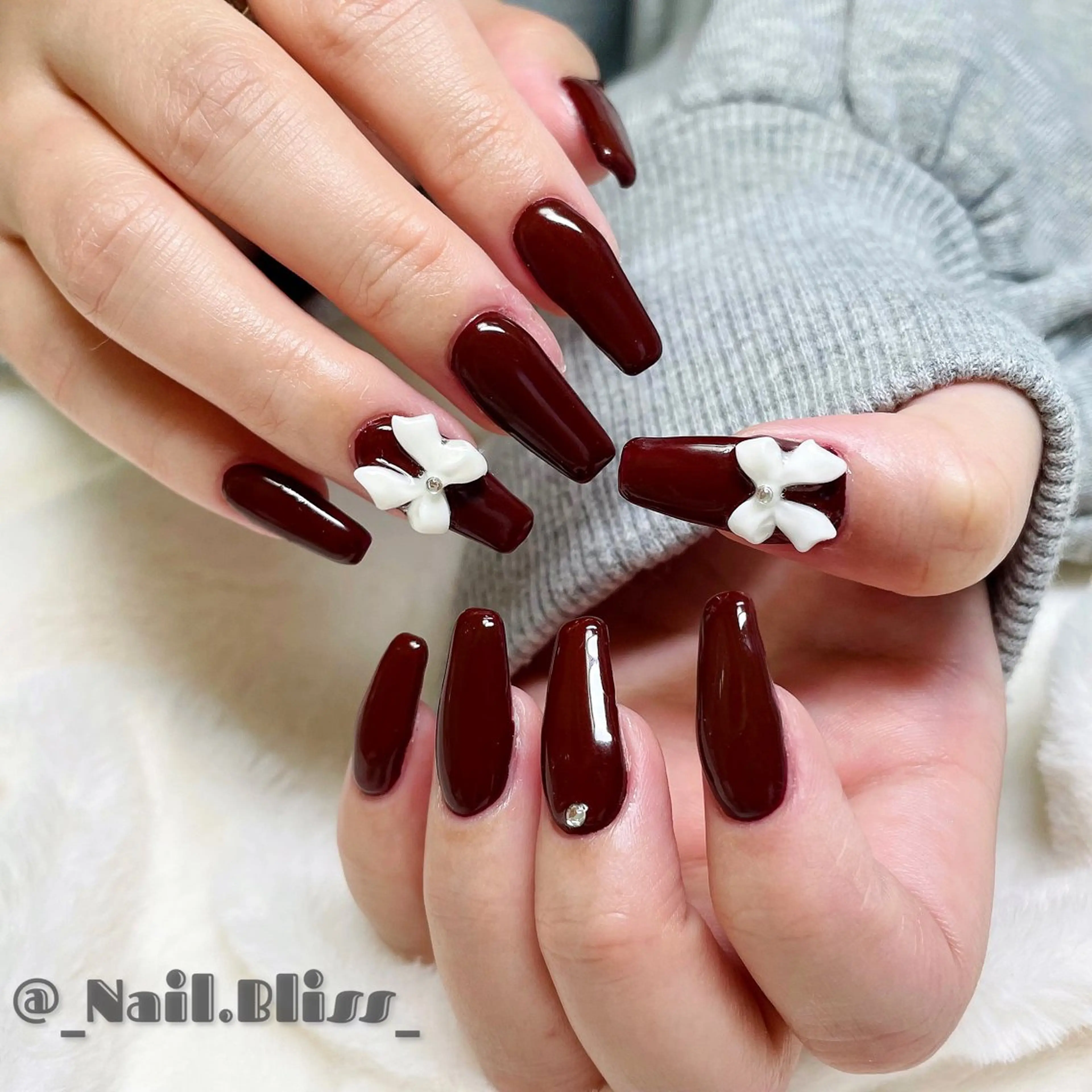 ネイル ボルドー ハンドネイル NAIL BLISSのネイルデザイン