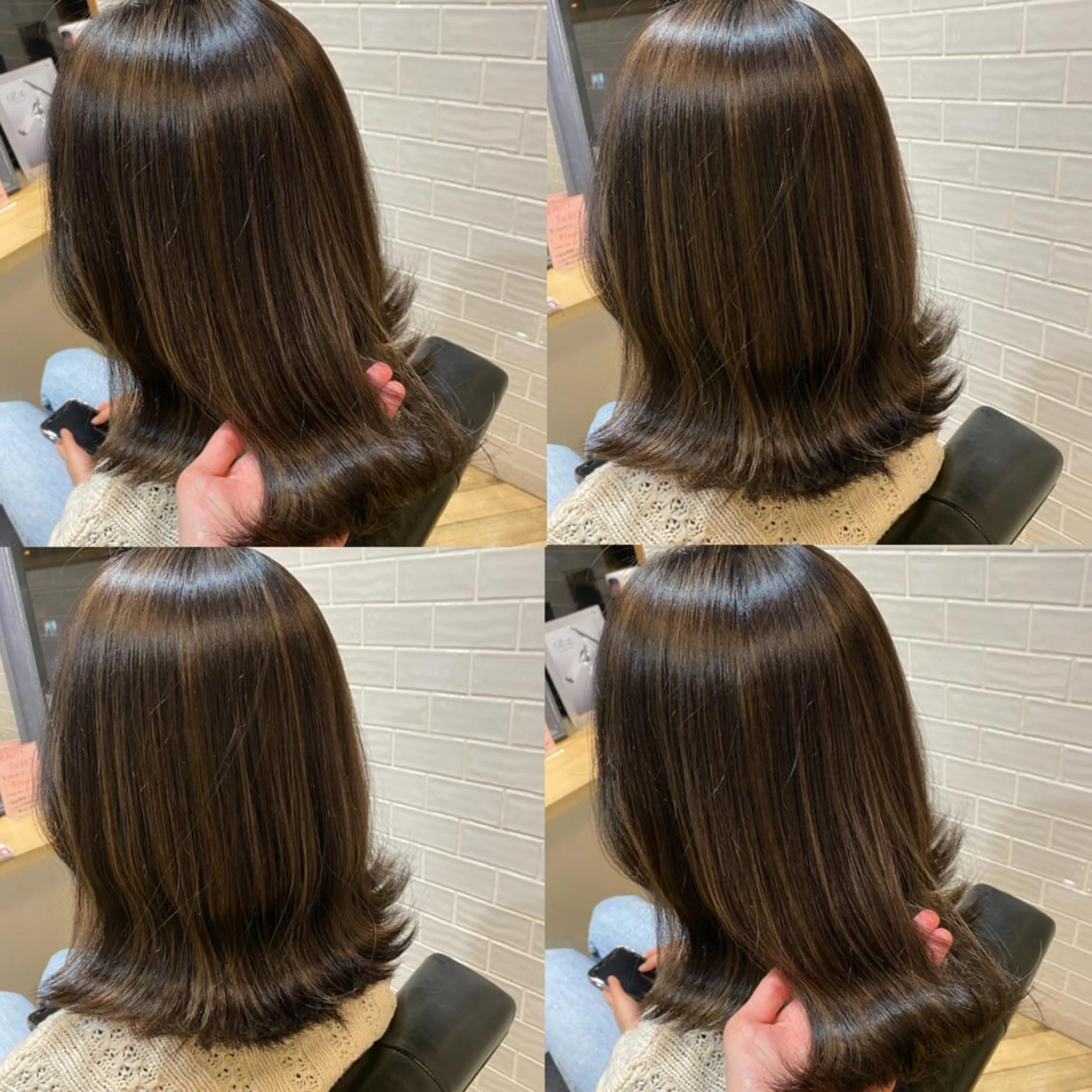 セミロング カラー ハイライトカラー ハイライト 艶カラー/韓国顔周り 🎀mamiのヘアスタイル