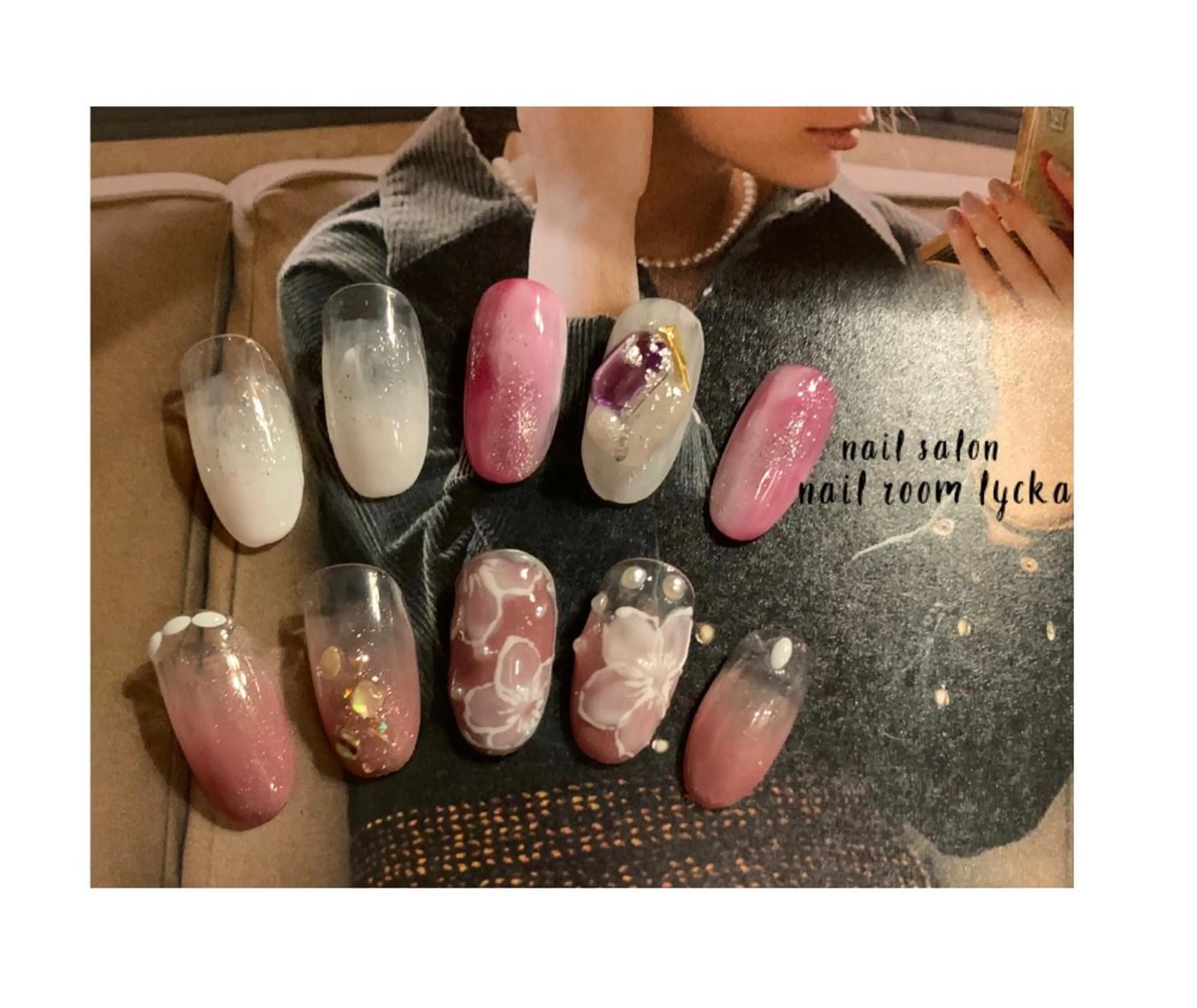 ネイル ハンドネイル ﾈｲﾙﾙｰﾑﾘｯｶ 𝐦𝐚𝐲𝐮のネイルデザイン