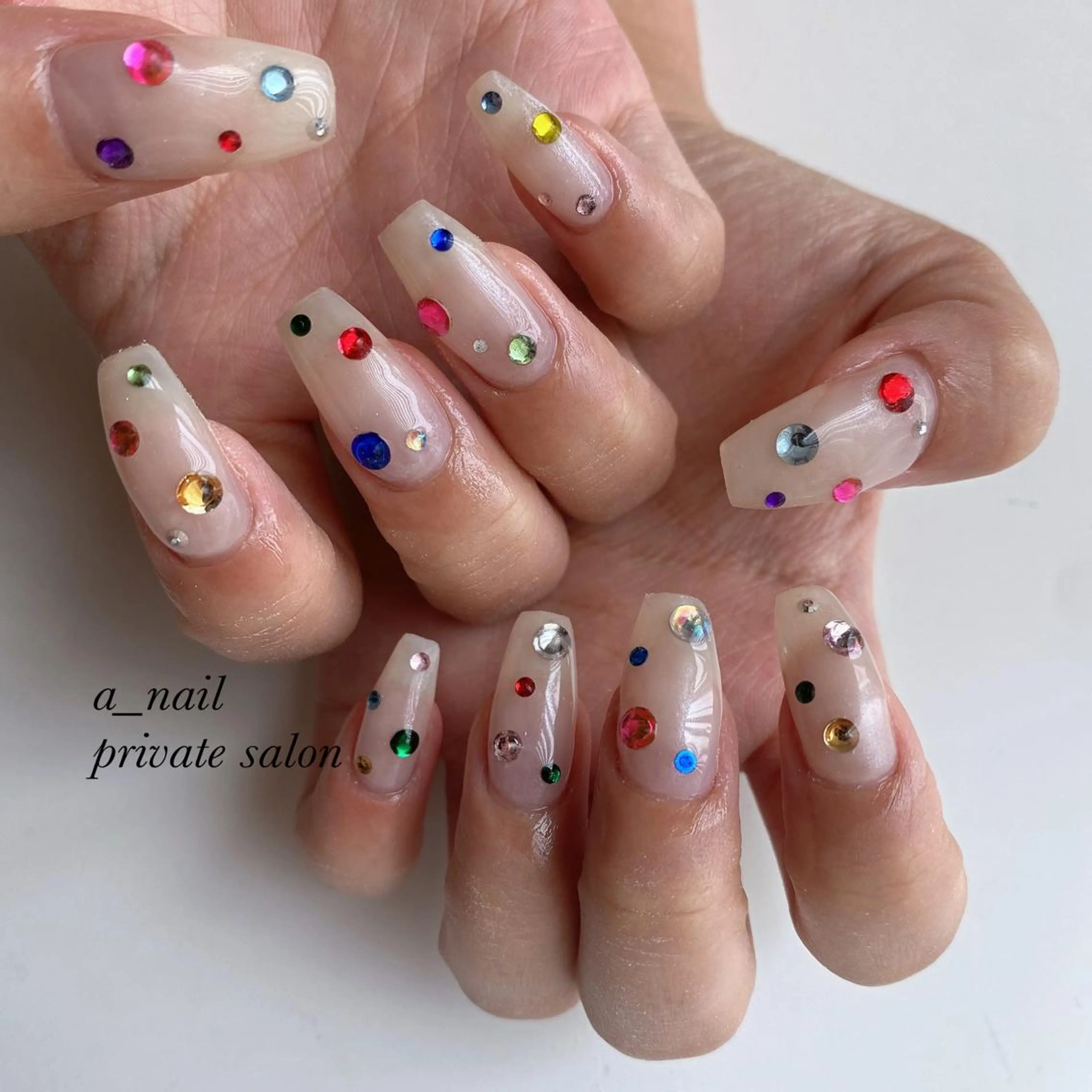 ネイル アニマル柄 フレンチネイル ジェルネイル 氷ネイル・うるうるネイル レース 菅 恵奈のネイルデザイン