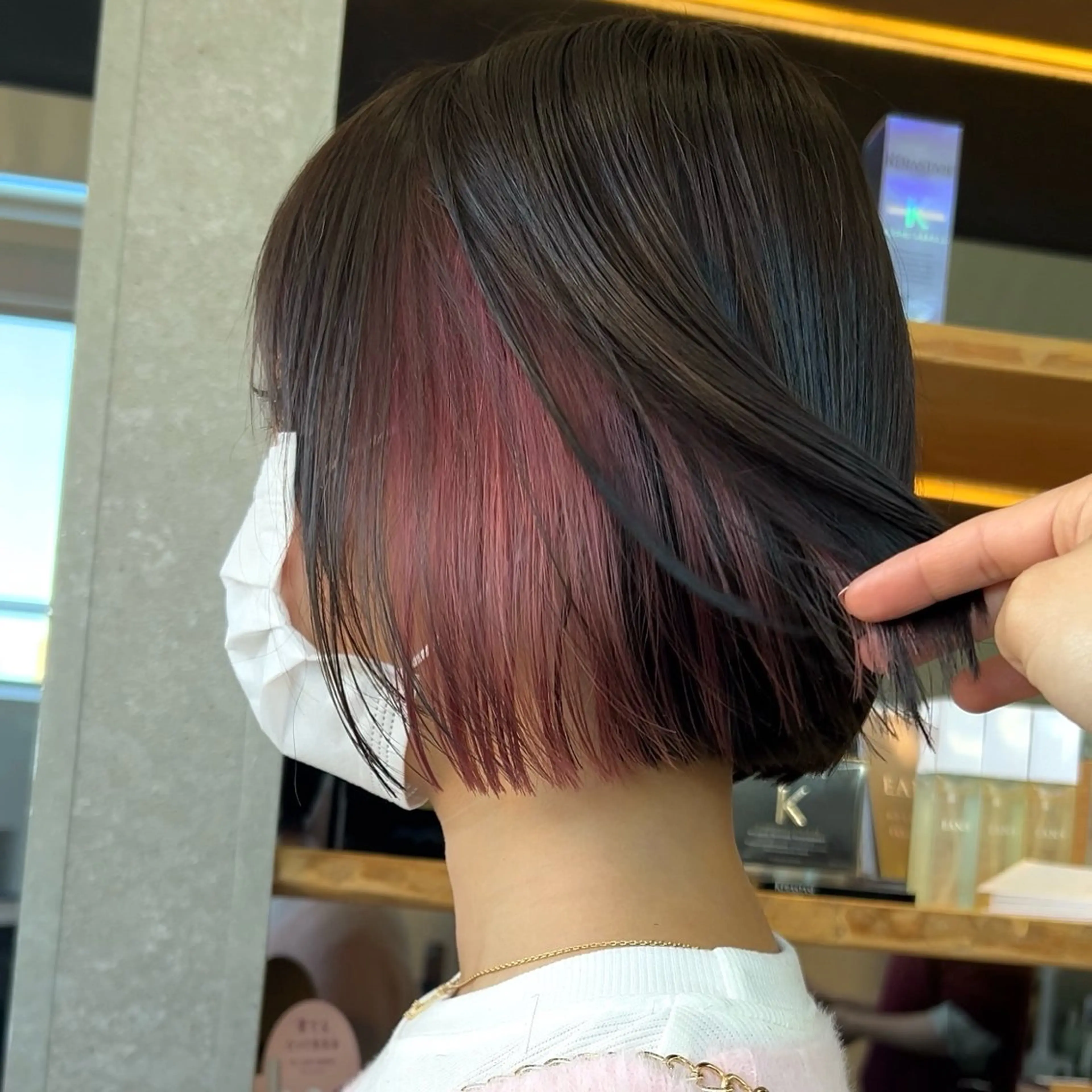 ミディアム ボブ カット ヘアカラー トリートメント ボブ/くびれボブ/ 髪質改善/Ru-kaのヘアスタイル