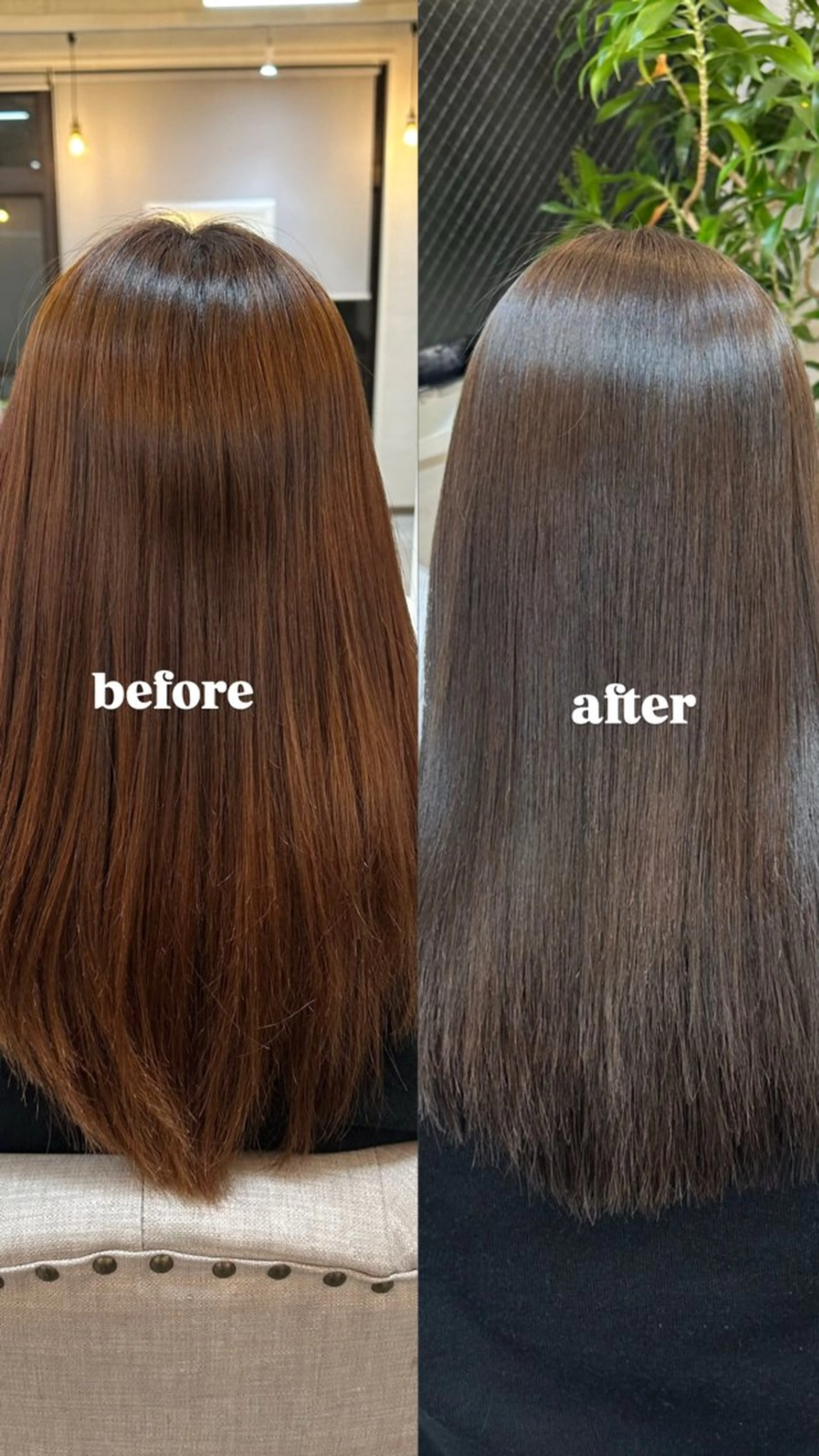 ロング カラー グレージュ オリーブグレージュ オリーブグレー 🖤ほのか/ツヤ髪 /髪質改善/縮毛矯正のヘアスタイル