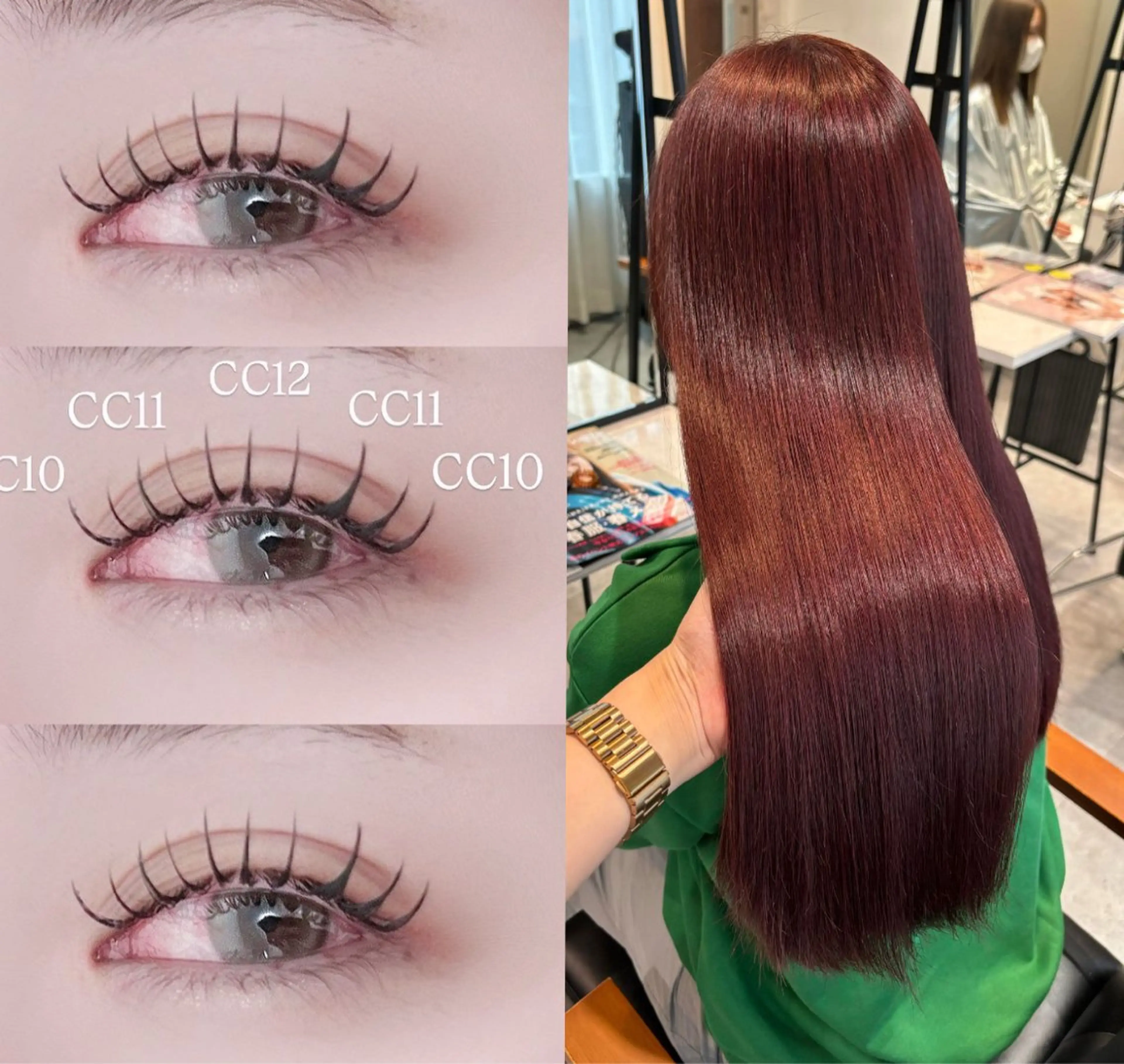 ロング 韓国風顔まわり/ベー ジュ/マツエク♡美咲のヘアスタイル