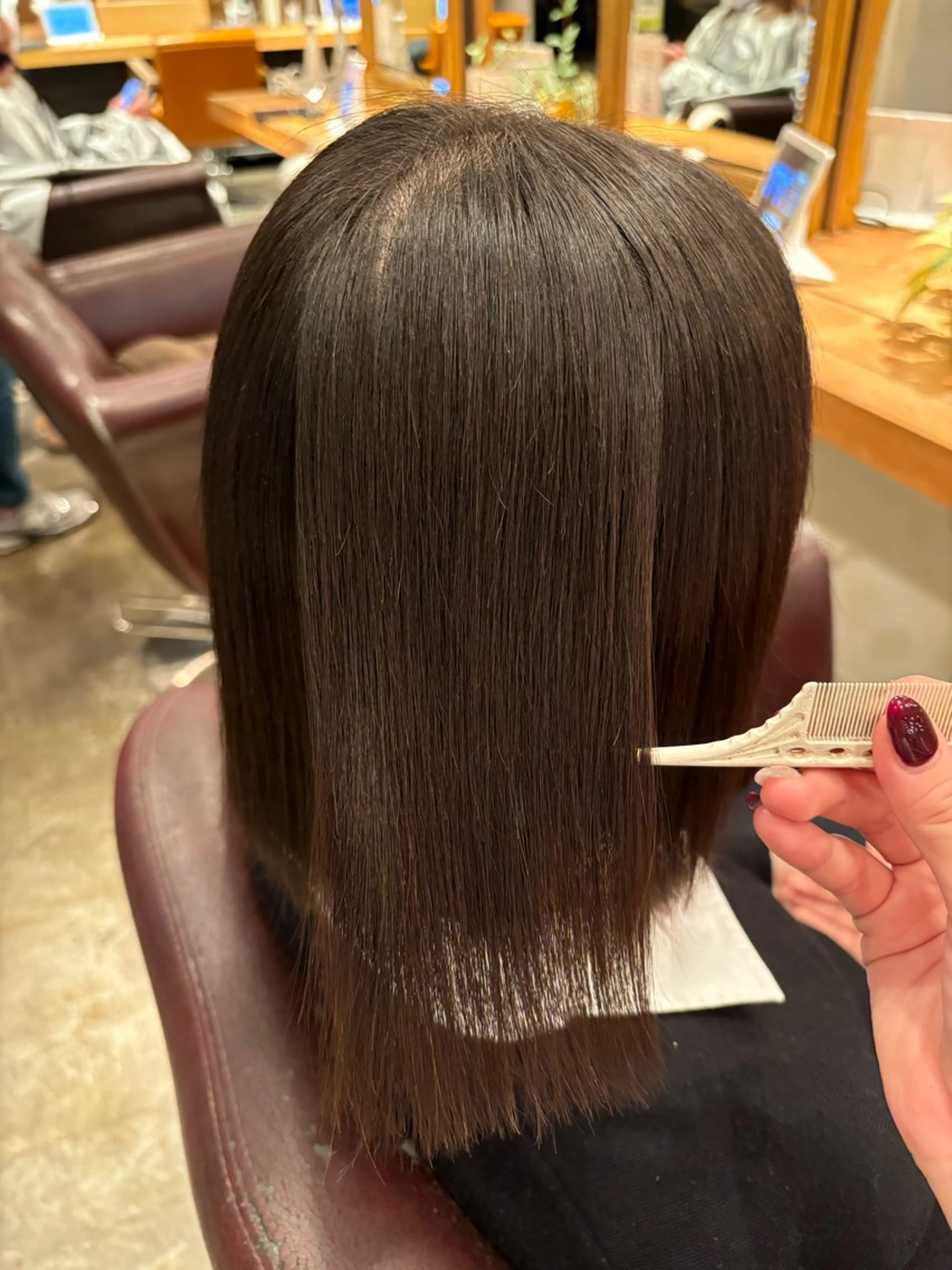 ミディアム 縮毛矯正 トリートメント ワンホン/艶髪/韓国 🦋kokona🦋のヘアスタイル