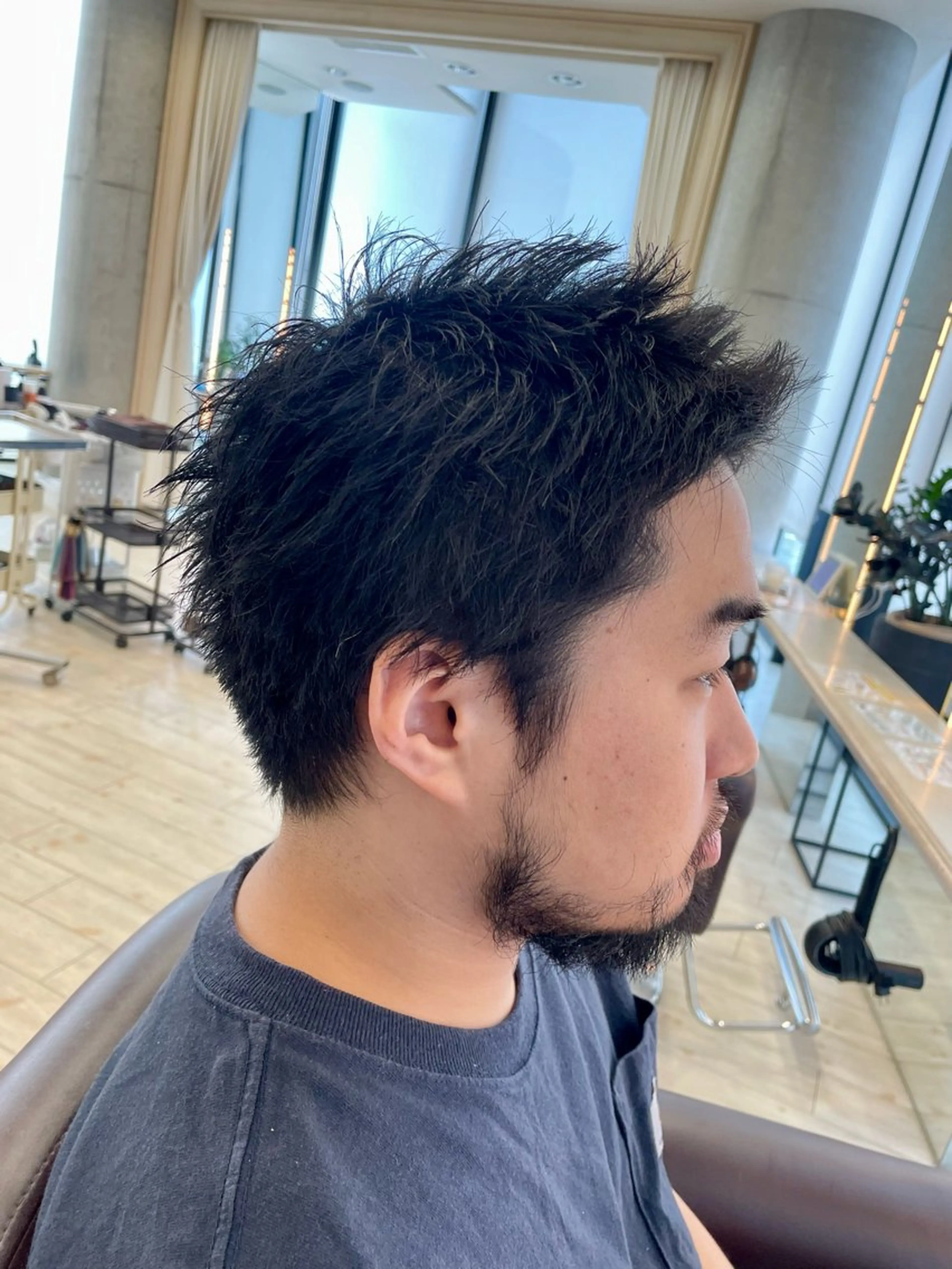 ショート メンズ ビジネス マッシュ メンズパーマ スパイキーショート ツーブロック カット ⚾️横浜メンズカット 阿部龍馬🍺🍔のヘアスタイル