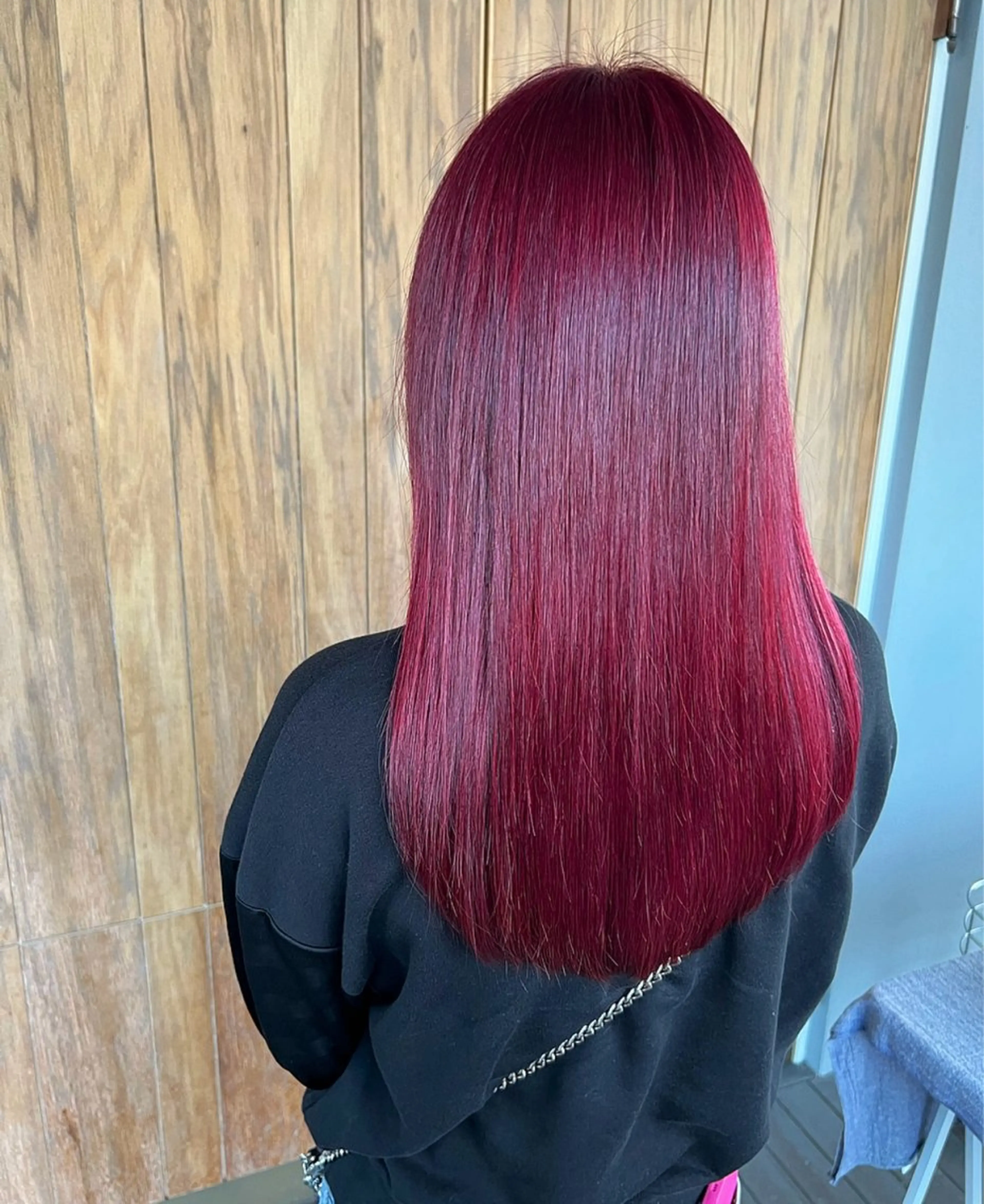 ロング カラー レッドカラー カット ヘアカラー フラム所属・WATANABE MISAKIのヘアスタイル