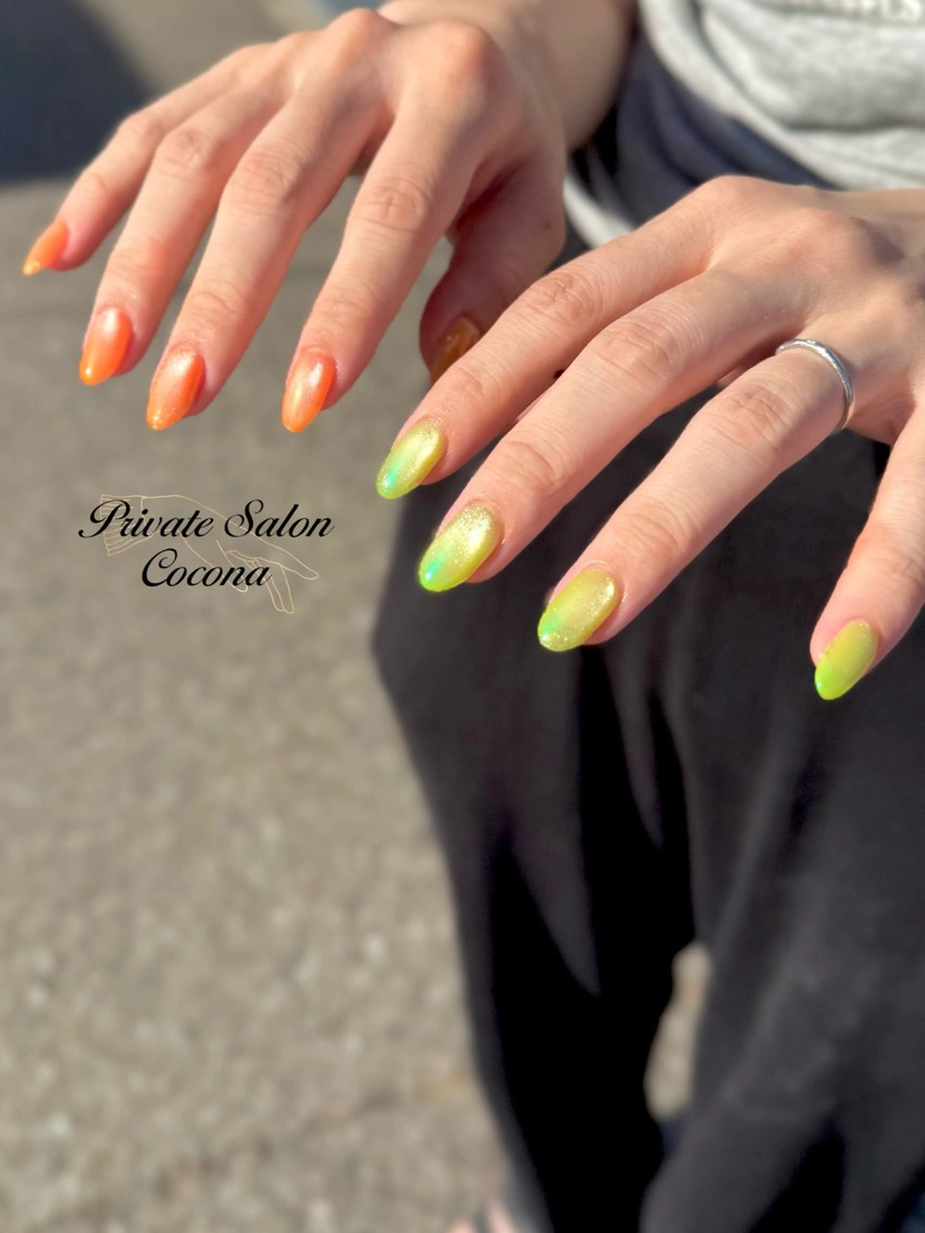 ネイル オーロラネイル マグネットネイル ハンドネイル プライベートサロン nailcoconaのネイルデザイン