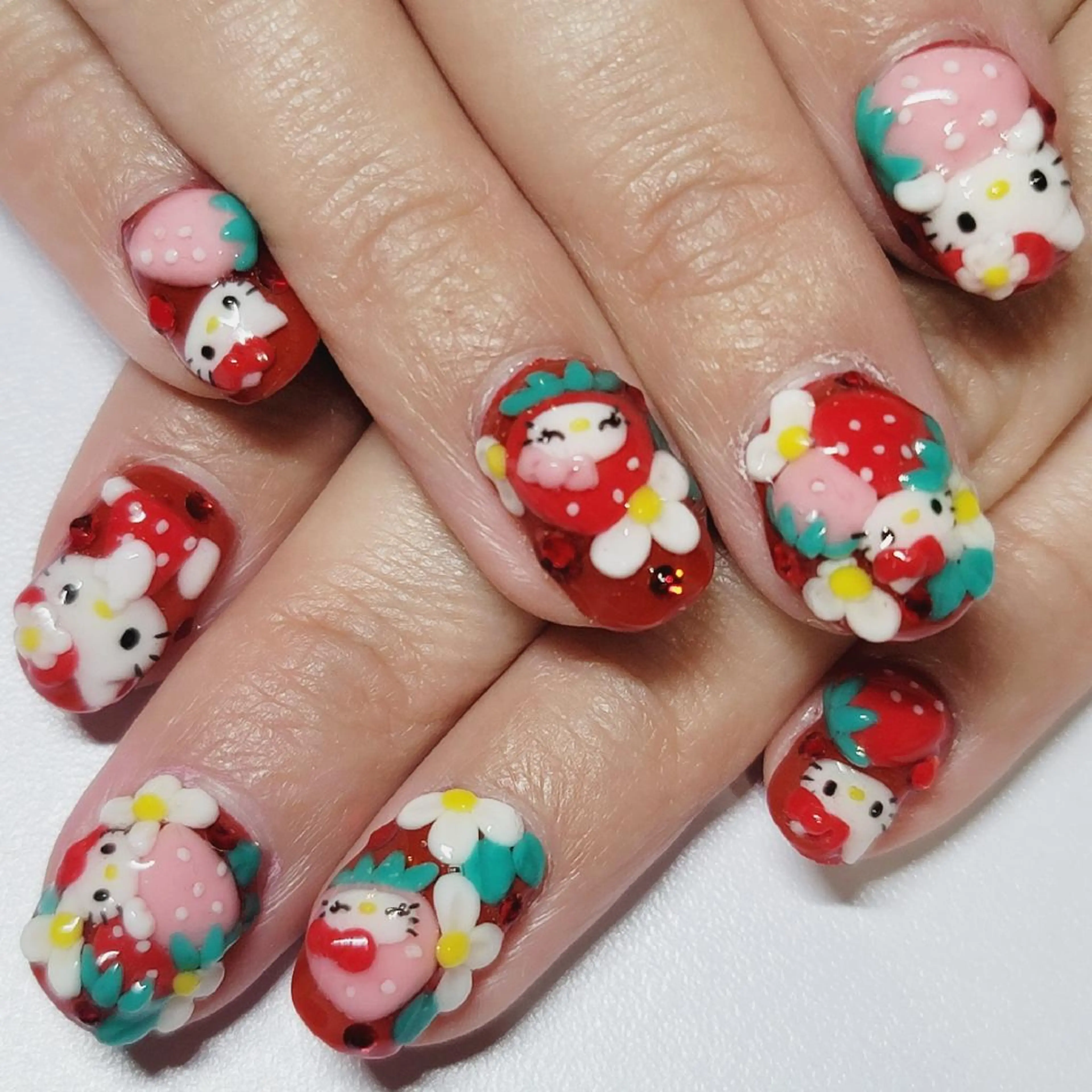 ネイル アートネイル ワンカラーネイル 赤色 ハンドネイル よしだ ひろきのネイルデザイン