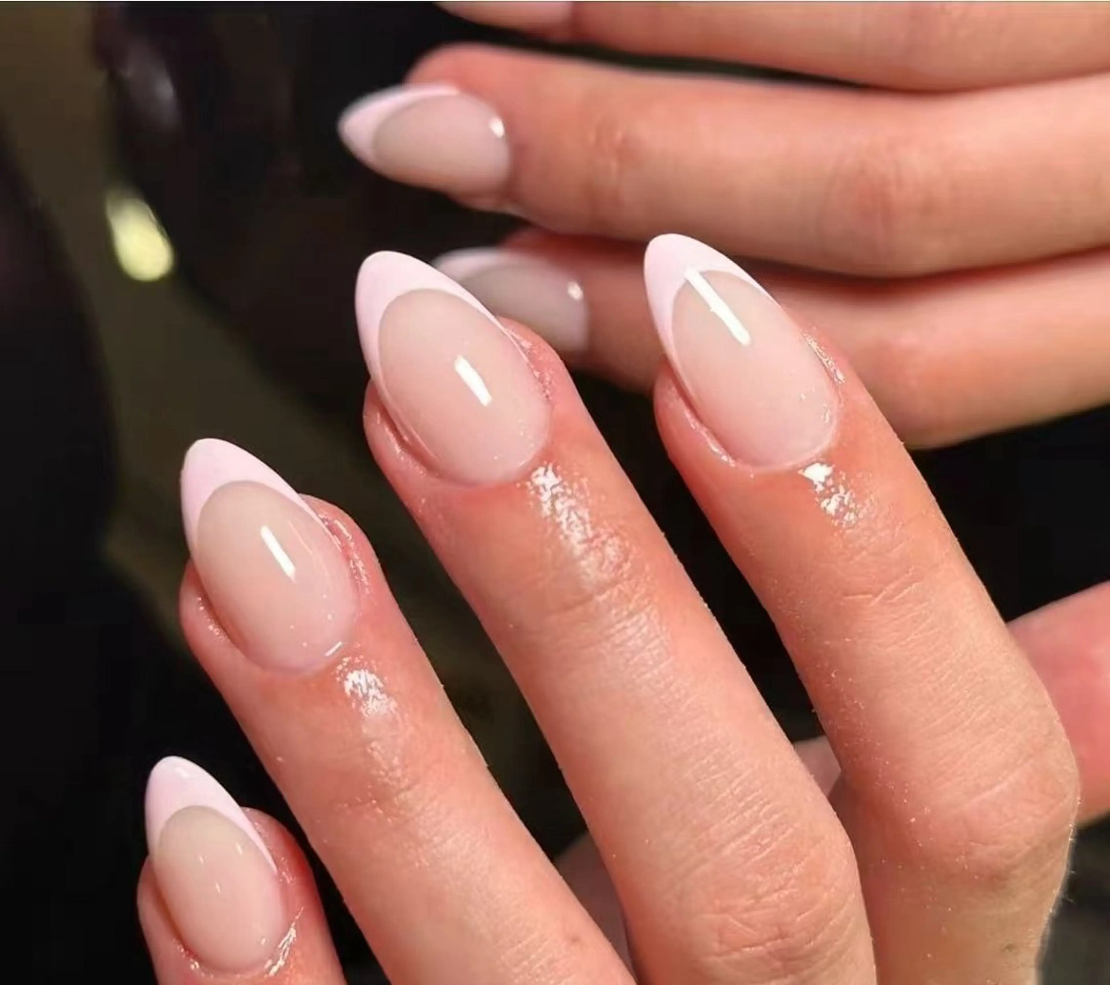 ネイル フラワーネイル フレンチネイル ジェルネイル ガラスフレンチ ハート ハンドネイル BabyYouMi nailのネイルデザイン