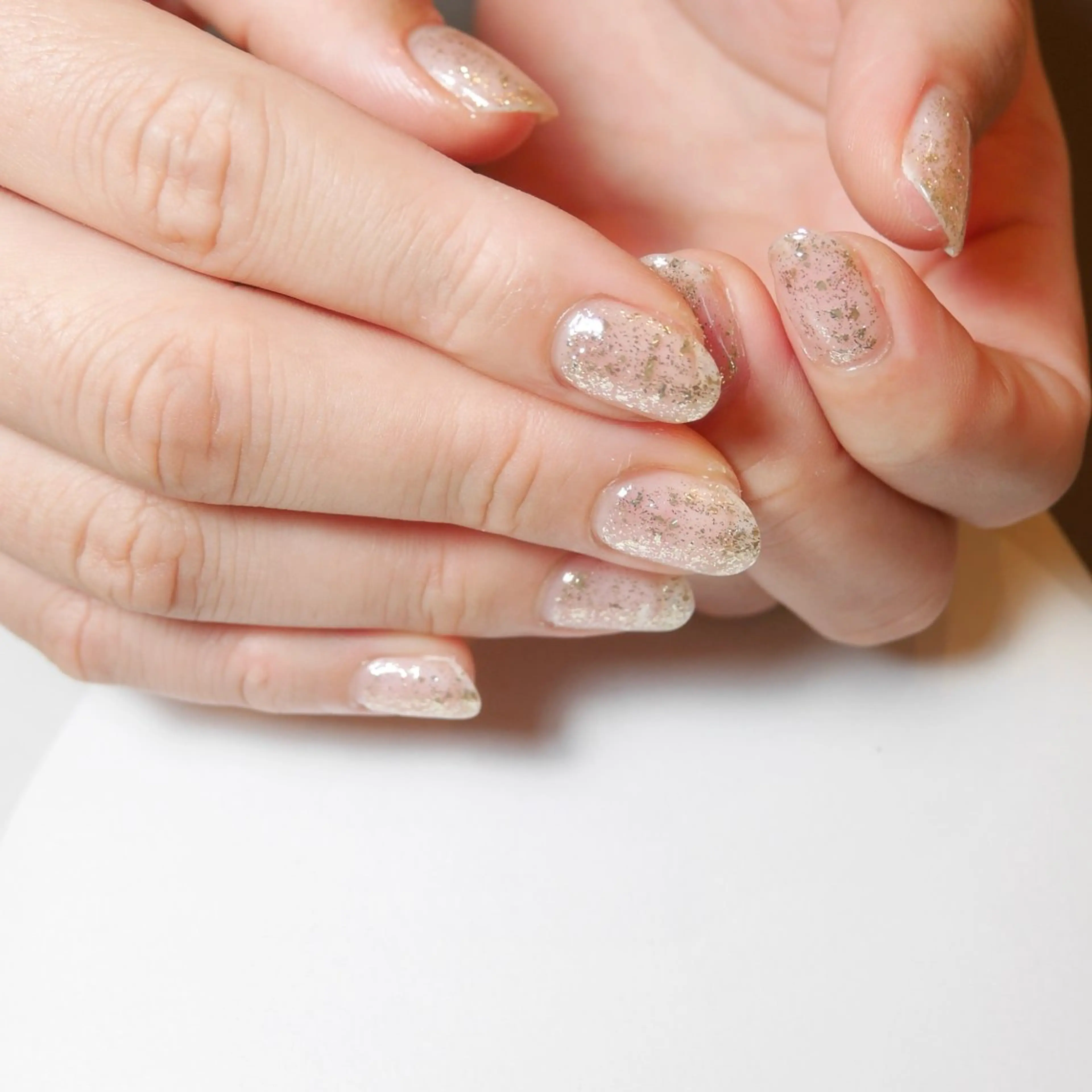 ネイル クリアネイル キラキラネイル leanail yumiのネイルデザイン