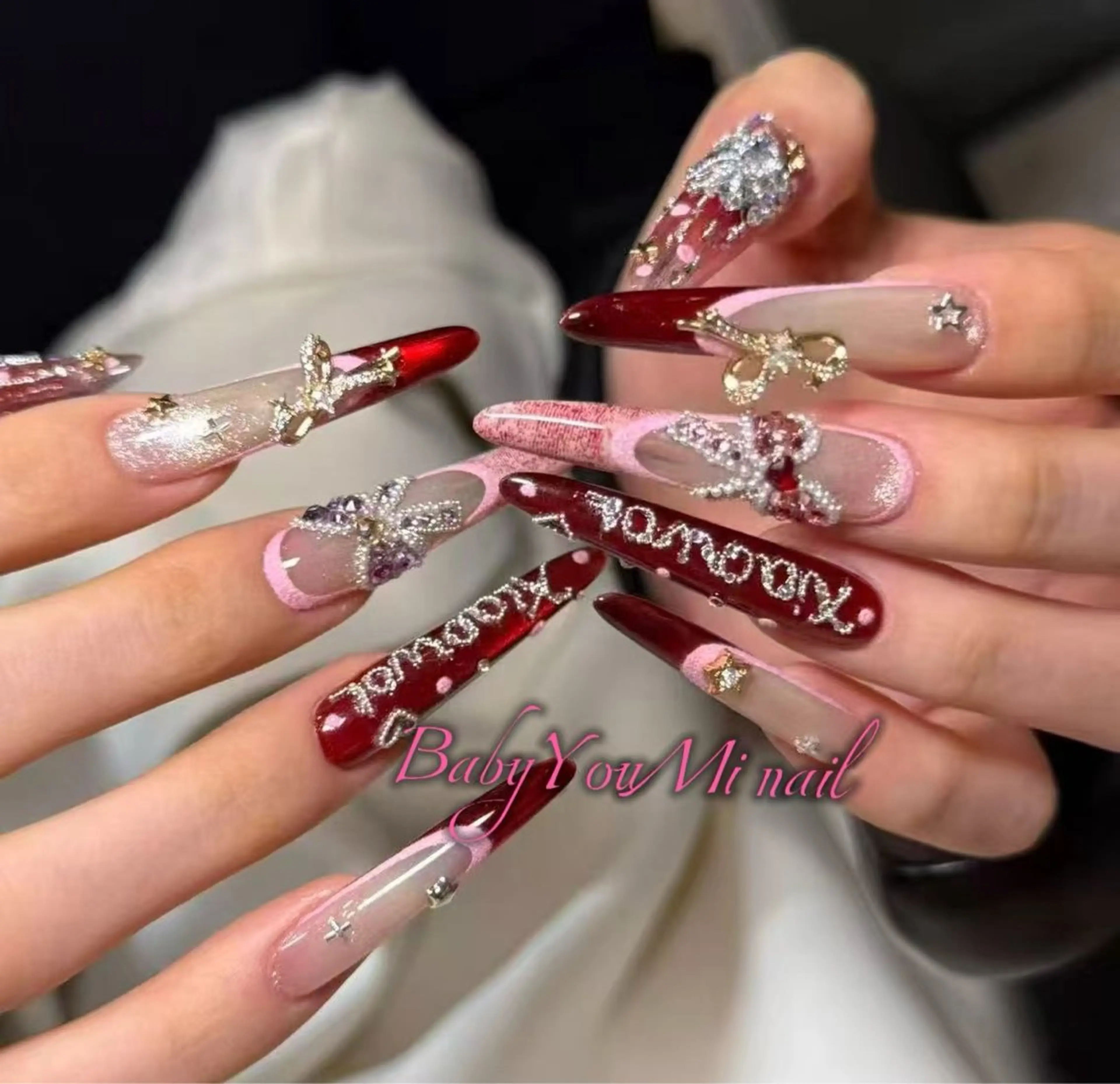 ネイル オーロラネイル 成人式 フットネイル フレンチネイル ジェルネイル ハンドネイル BabyYouMi nailのネイルデザイン