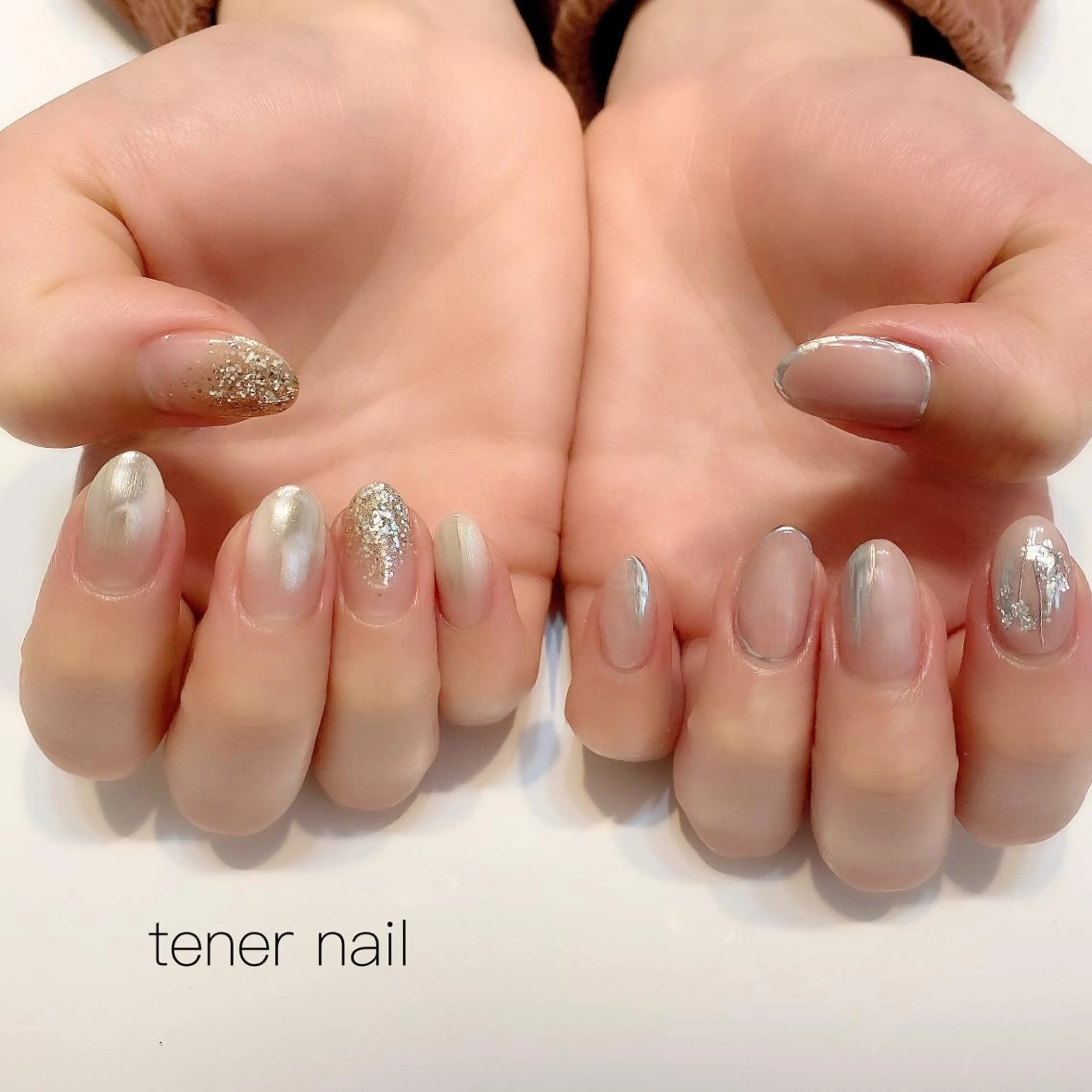 ネイル ニュアンスネイル シルバー tener  nail  テネルネイル所属・テネルネイル tener nailのネイルデザイン