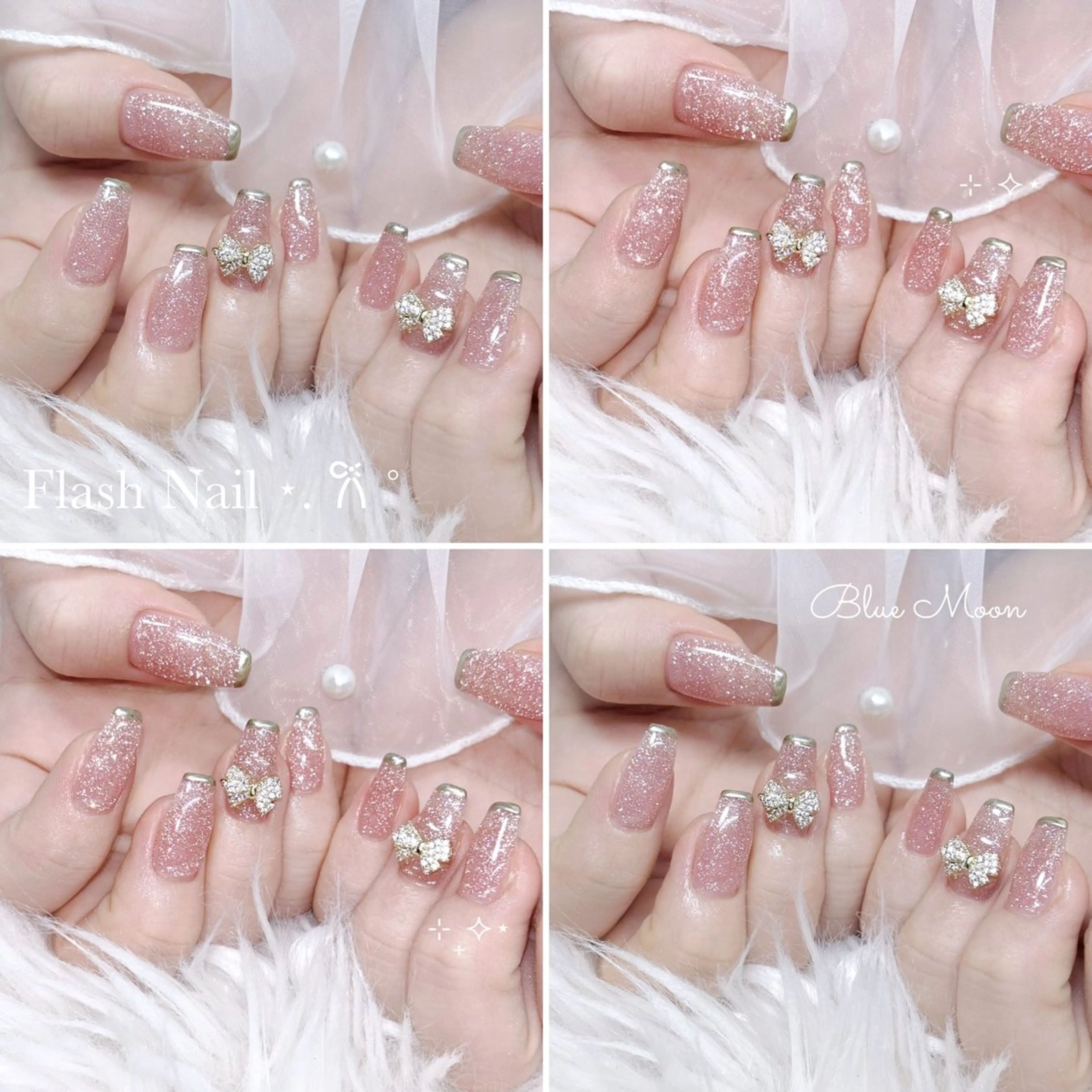 ネイル リボン ハンドネイル ハンドケア nail salon Blue Moonのネイルデザイン