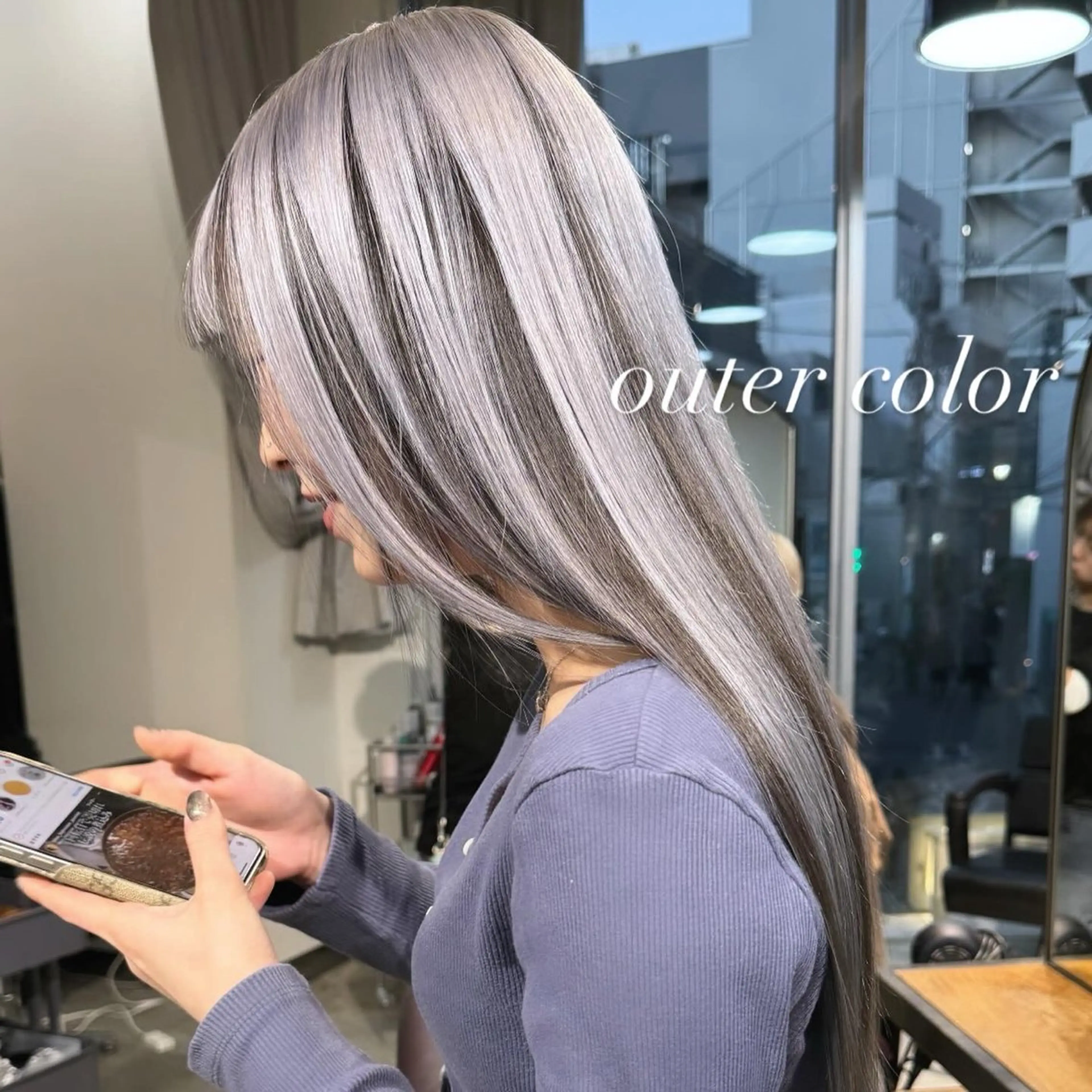 ロング カラー カット ヘアカラー トリートメント ヘアセット 💜ハイトーン💛 マジカルかいちゃんのヘアスタイル