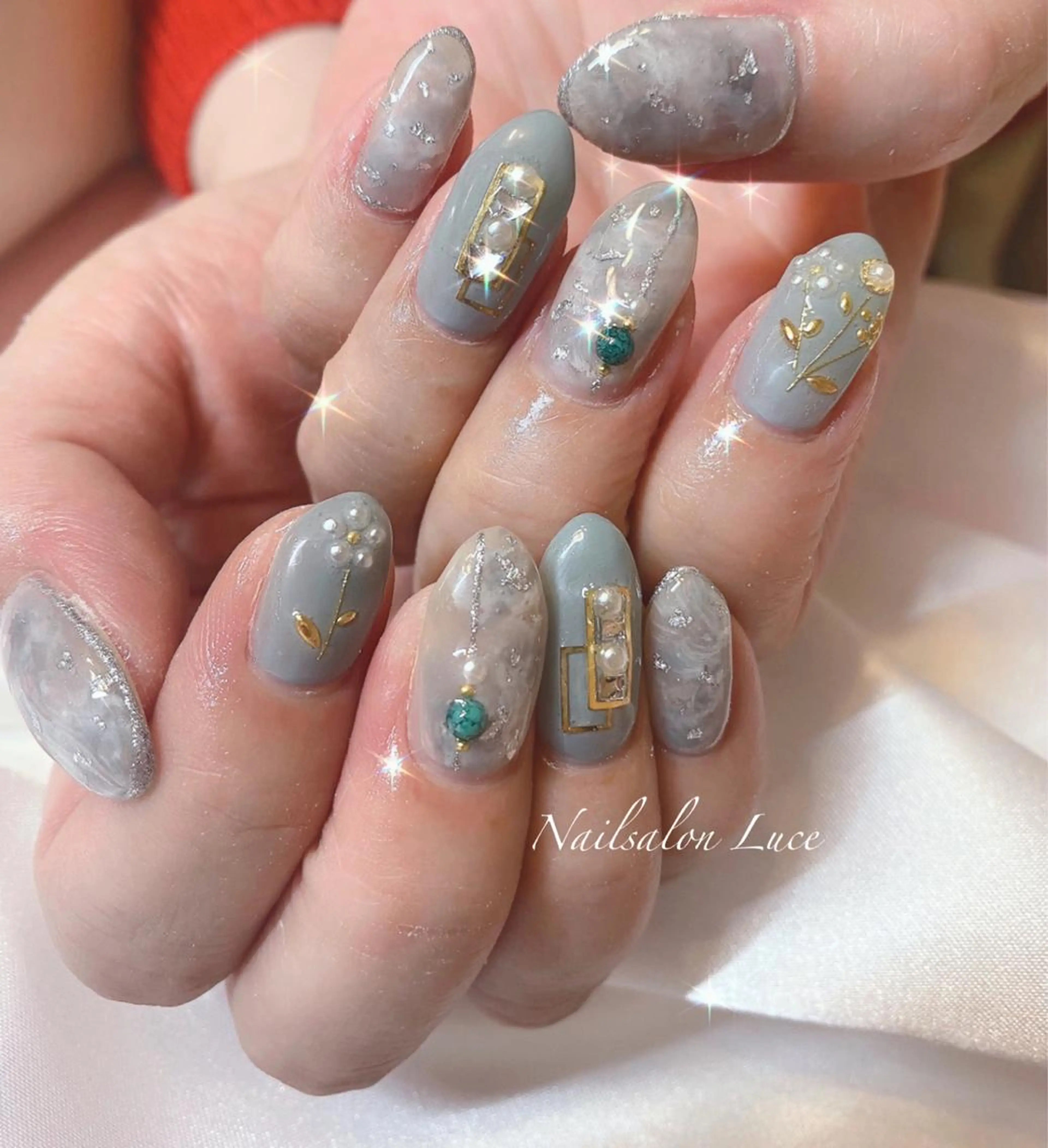 ネイル ブルー ジェルネイル ワンカラーネイル ネイル& 脱毛サロン　Lのマツエク・マツパデザイン