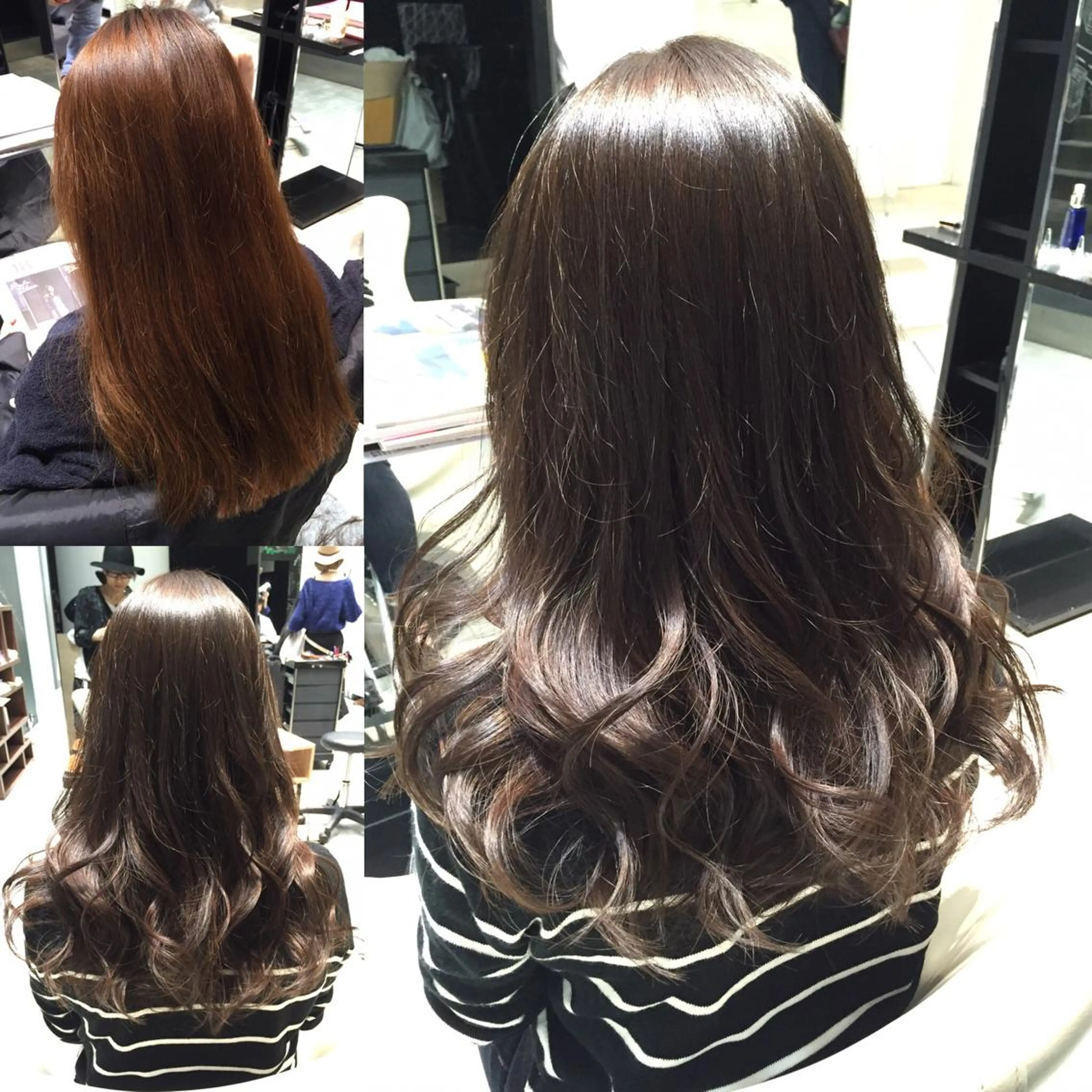 ミディアム セミロング ロング カラー 透明感カラー グレージュ イルミナカラー Re:ta KANZOのヘアスタイル