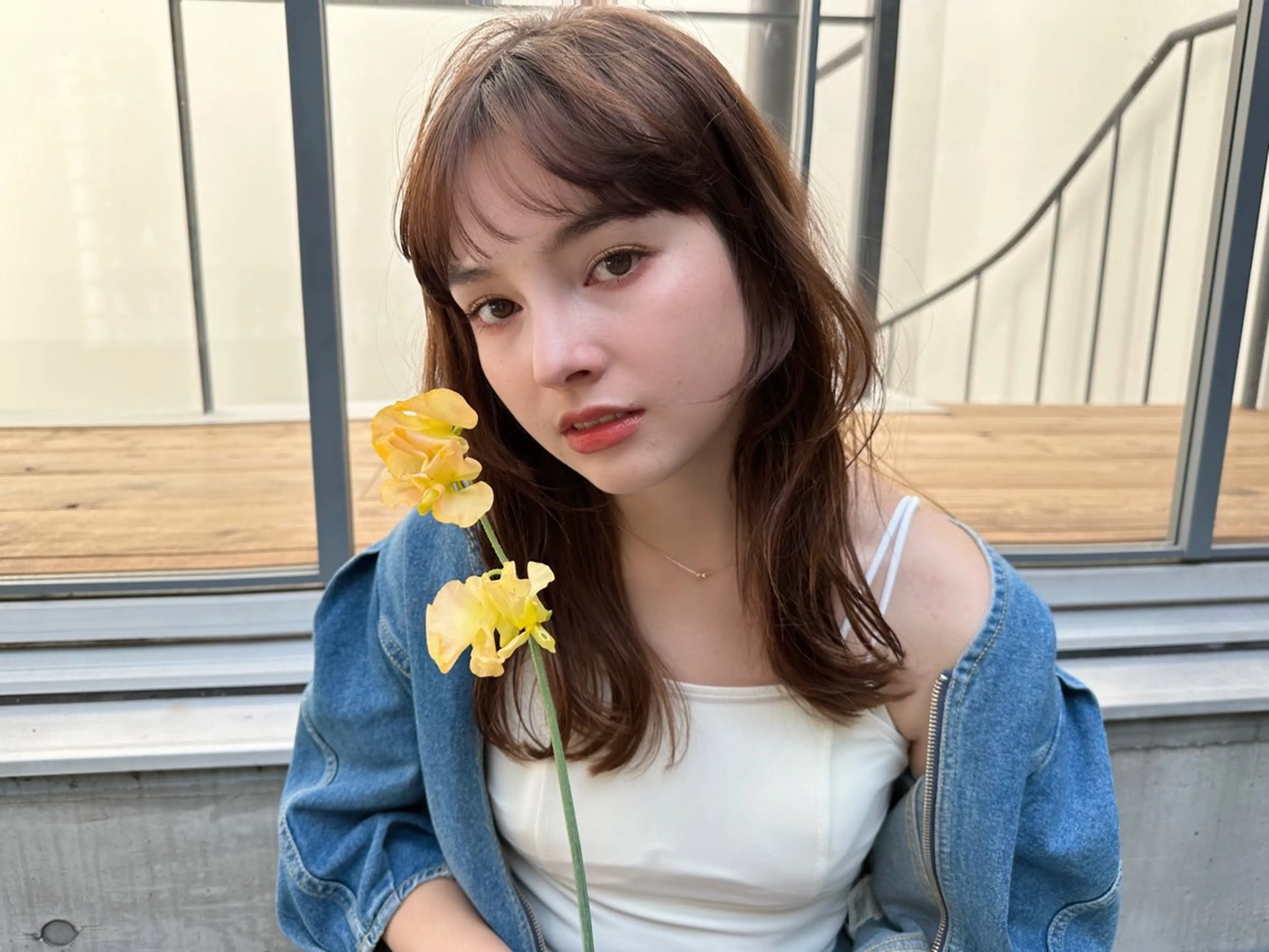 セミロング カラー ヘアアレンジ カット ヘアカラー トリートメント 優李 ゆうり‪のヘアスタイル