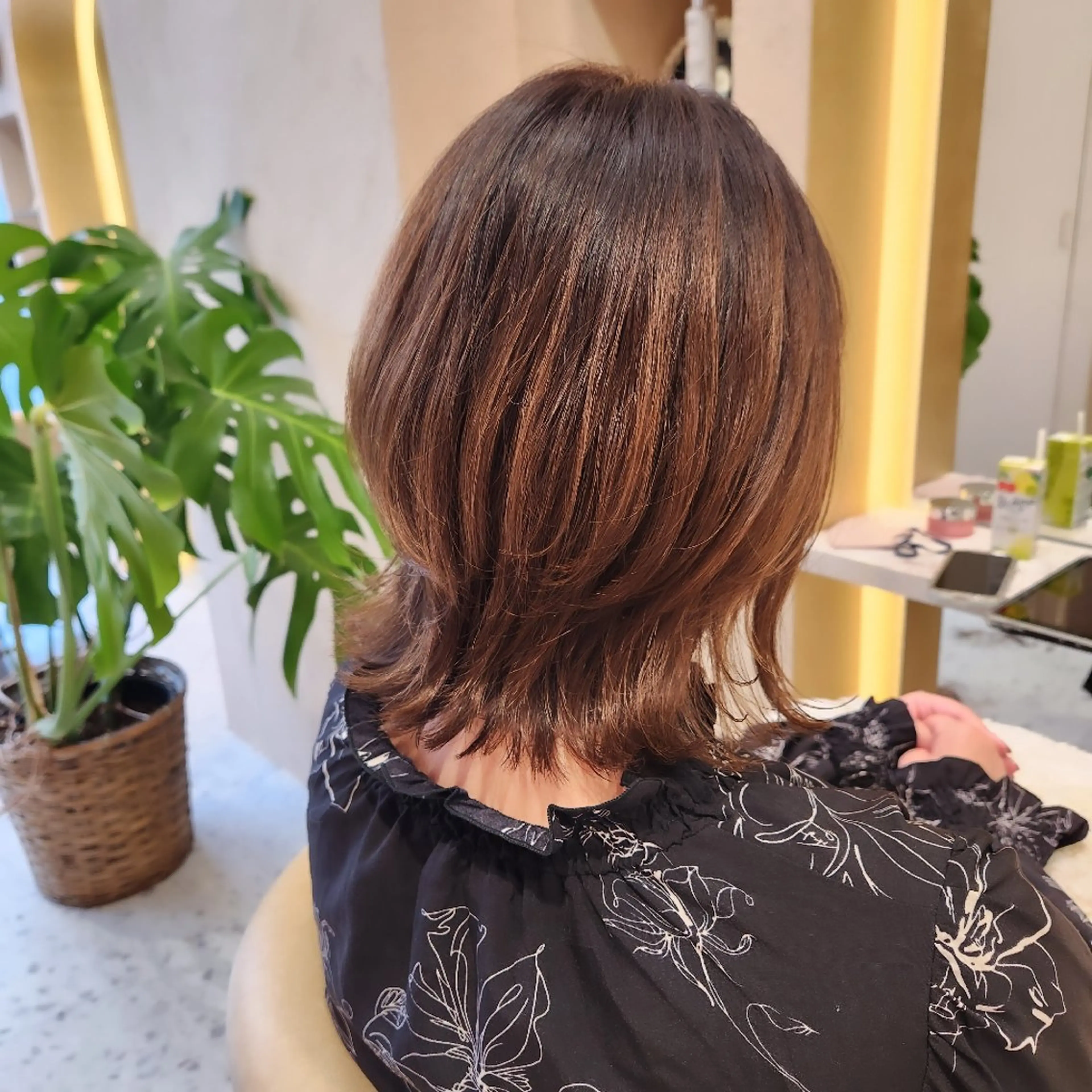 ミディアム カラー あかね☆ヘアアレンジ /ボブ/縮毛矯正のヘアスタイル