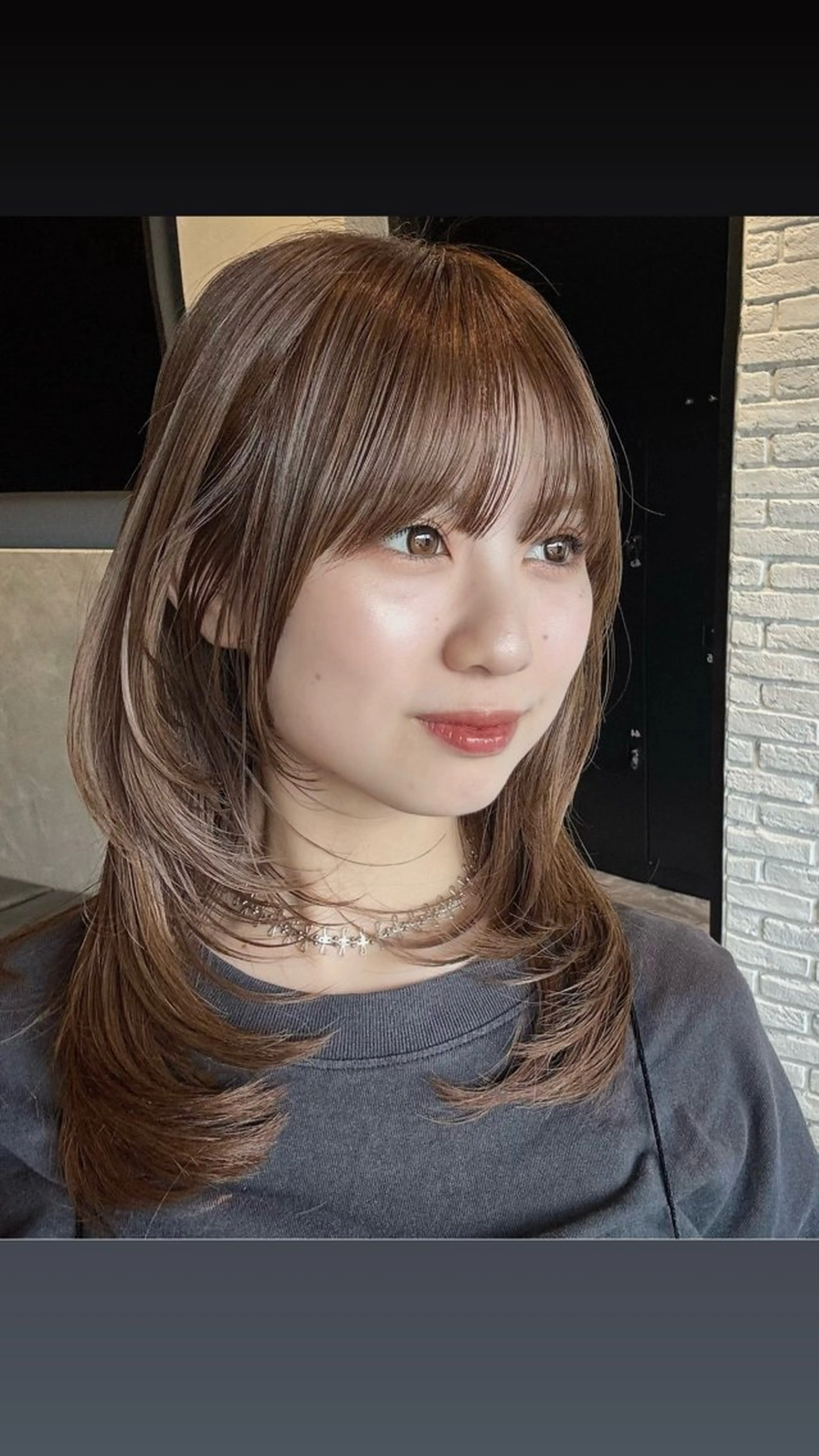 ミディアム カラー レイヤーカット カット ヘアカラー トリートメント レイヤー/透明感/ 顔周り/kana🩰のヘアスタイル