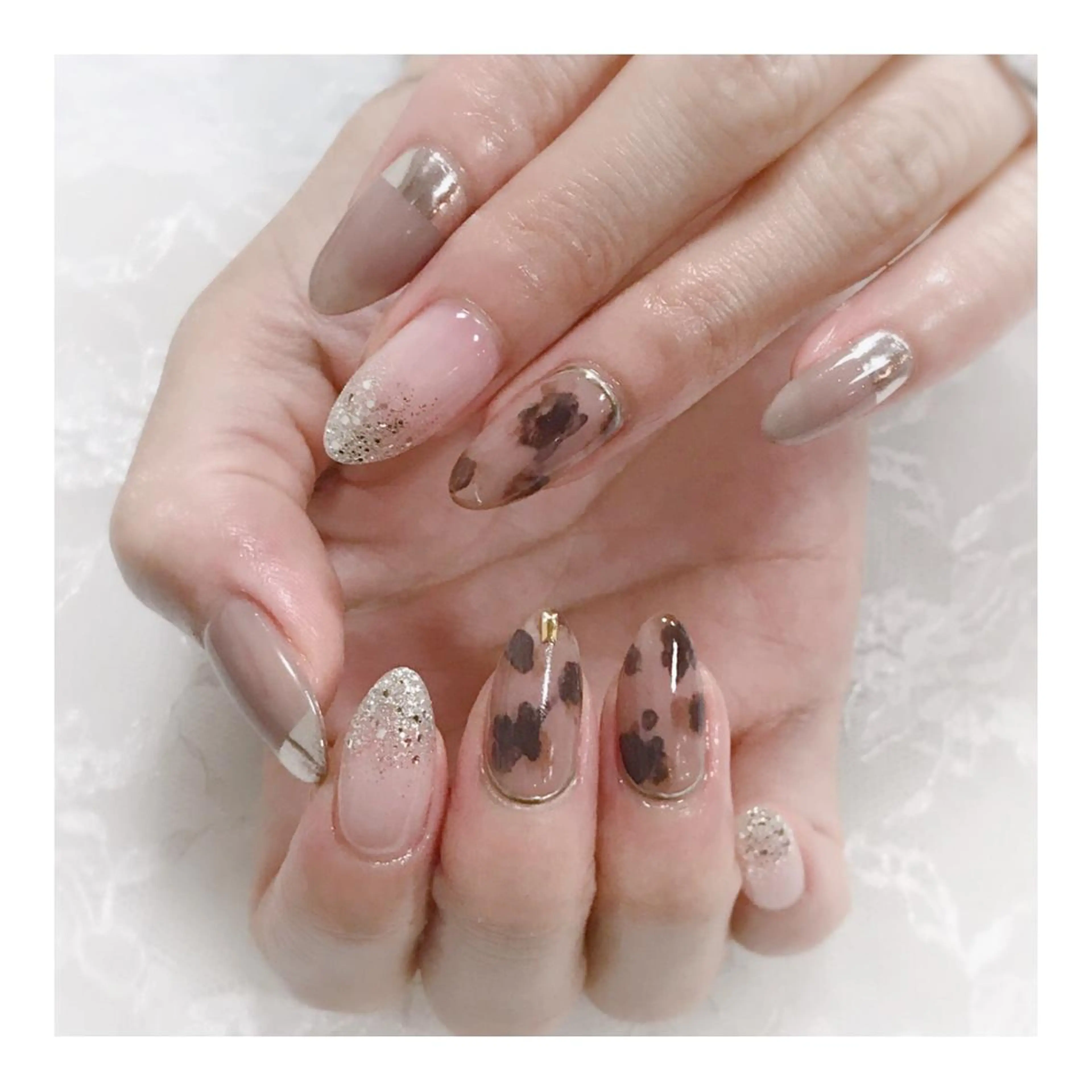 ネイル ラメ(グリッター) ミラーネイル Franc2 nail所属・玉造、森ノ宮 fran2 nailのネイルデザイン