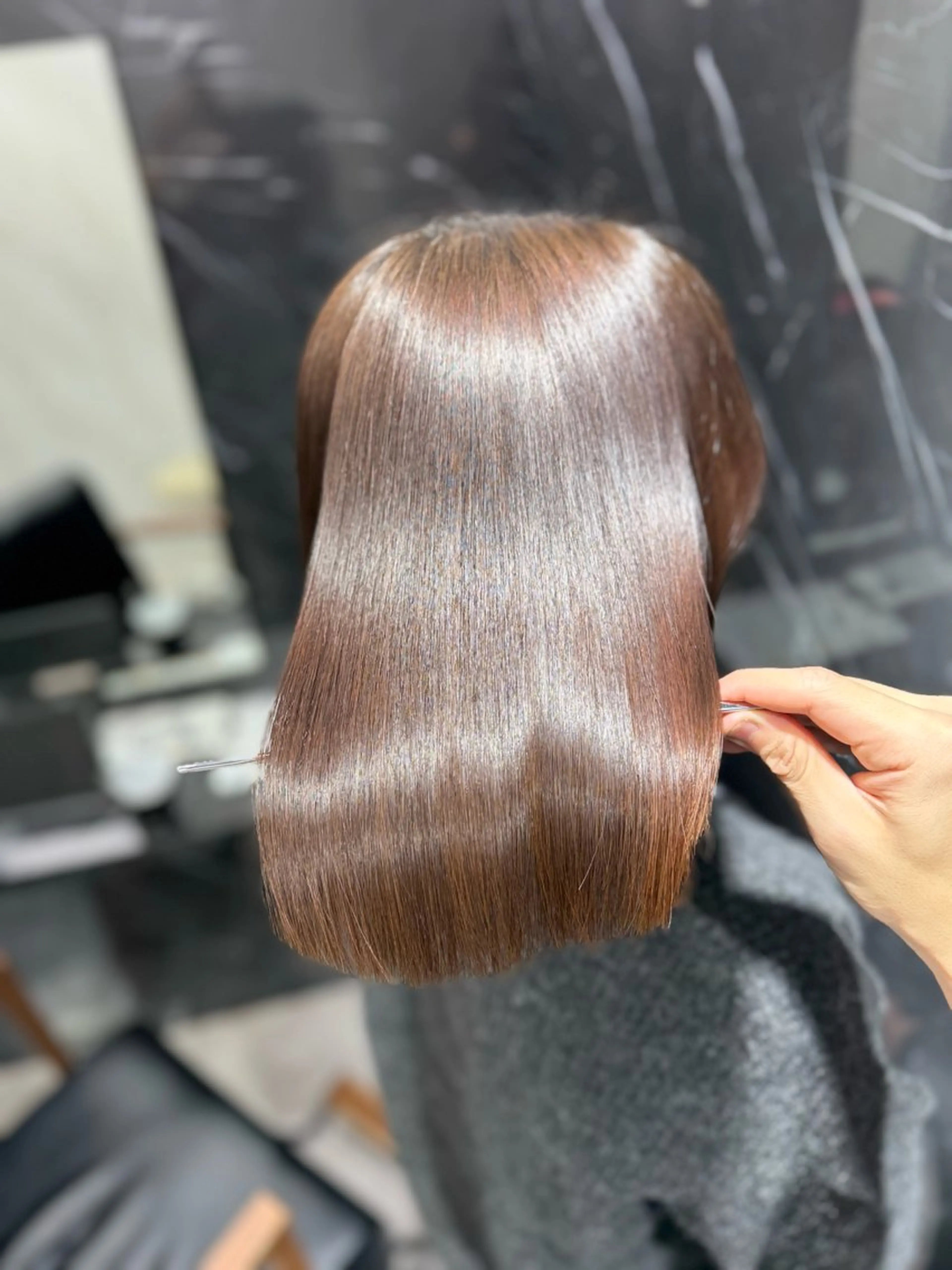 ミディアム カット 縮毛矯正 トリートメント JIN|乾かしただけ 美髪矯正本格髪質改善のヘアスタイル