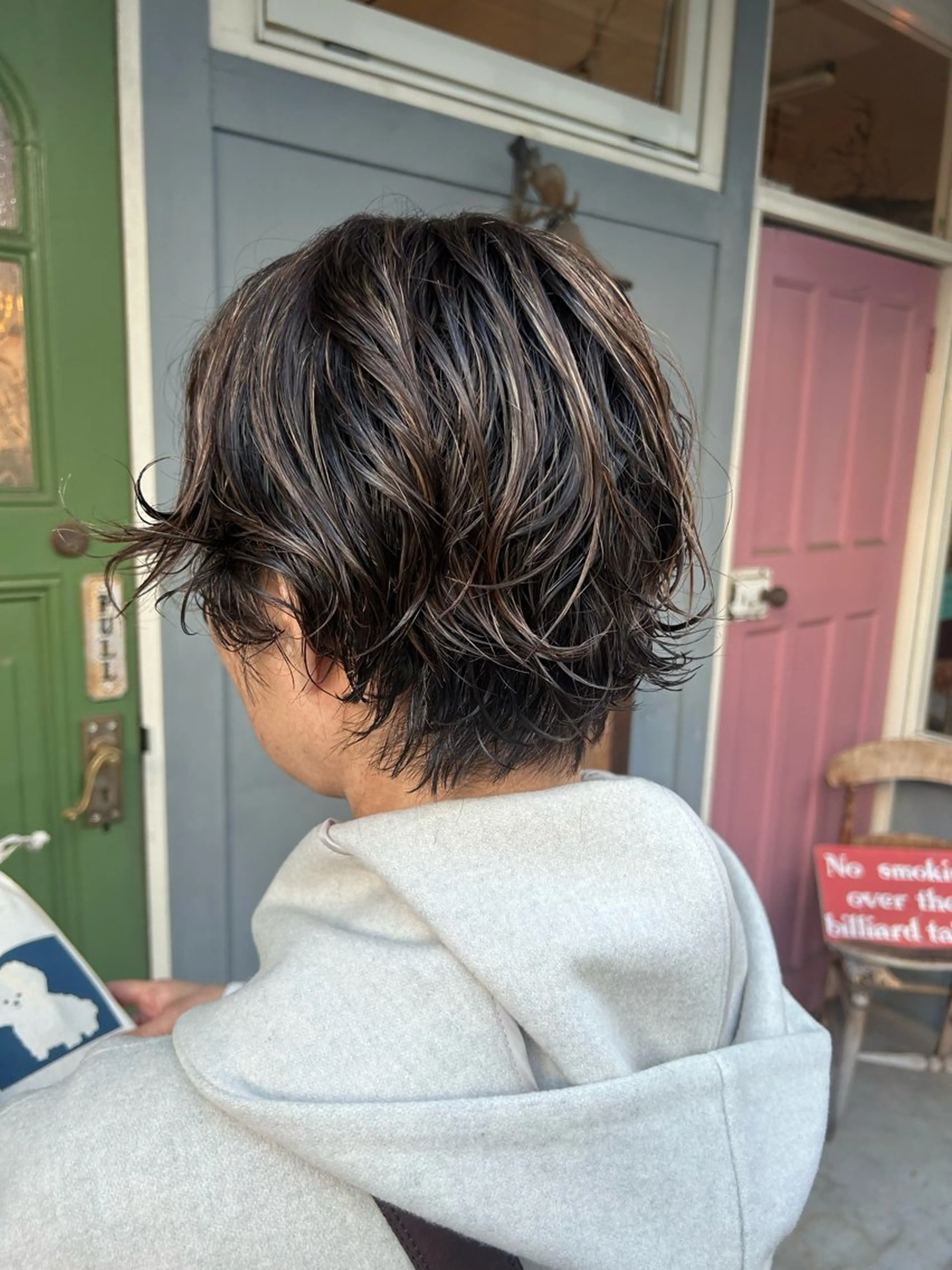 ショート パーマ カット パーマ トリートメント 清水千優/パーマ/透 明感カラー/メンズのヘアスタイル