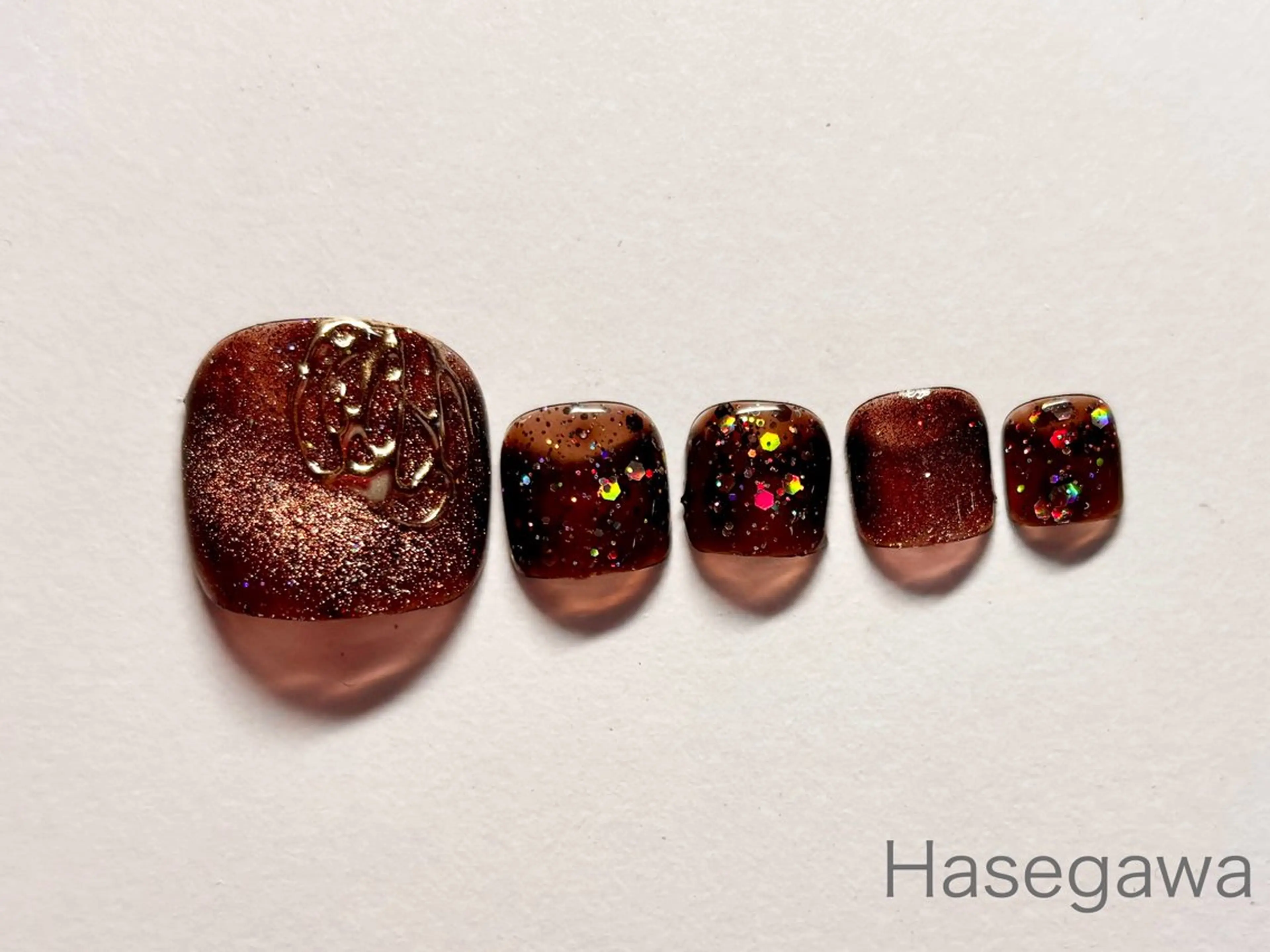 ネイル アートネイル キラキラネイル ラメ(グリッター) マグネットネイル ミラーネイル DROP所属・DROP 長谷川のネイルデザイン