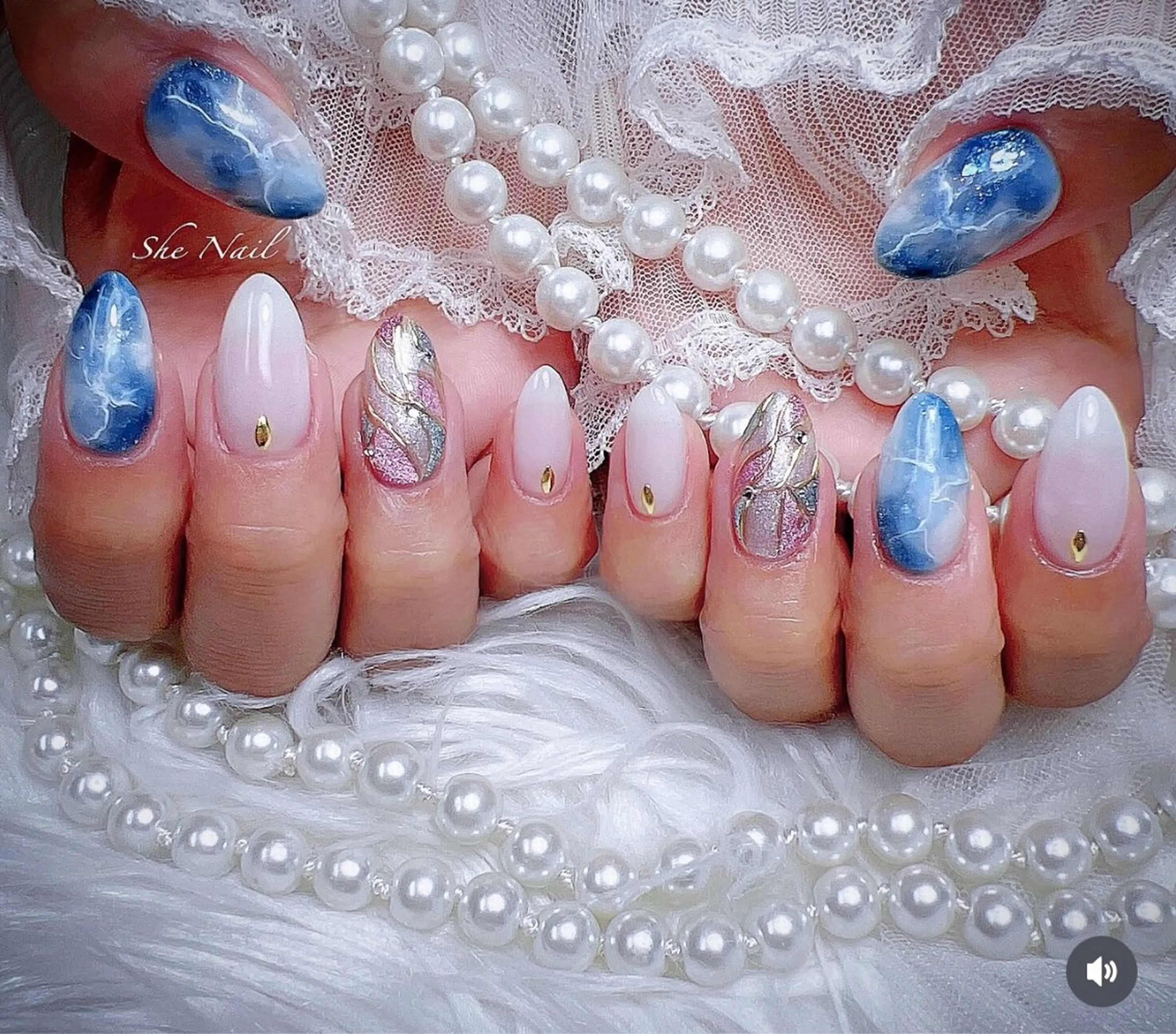 ネイル チークネイル 長さ出し フレンチネイル マグネットネイル 持ち込み ハンドネイル She   Nail所属・ISA_ BELLAのネイルデザイン