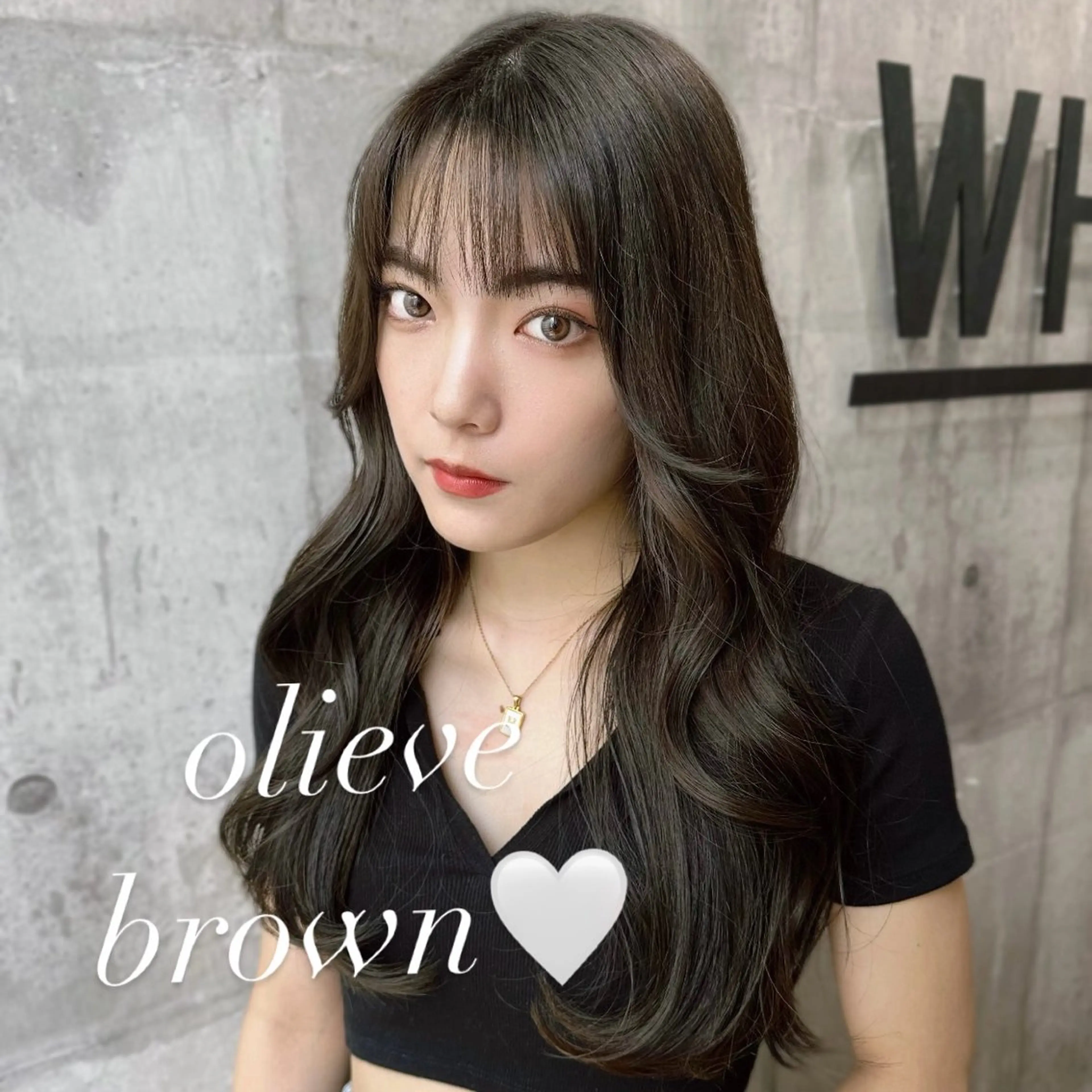 ロング カラー ロングレイヤー ブラウンカラー オリーブブラウン オリーブカラー 姫カット 韓国𝐻𝑎𝑖𝑟 🇰🇷🖤ジアのヘアスタイル