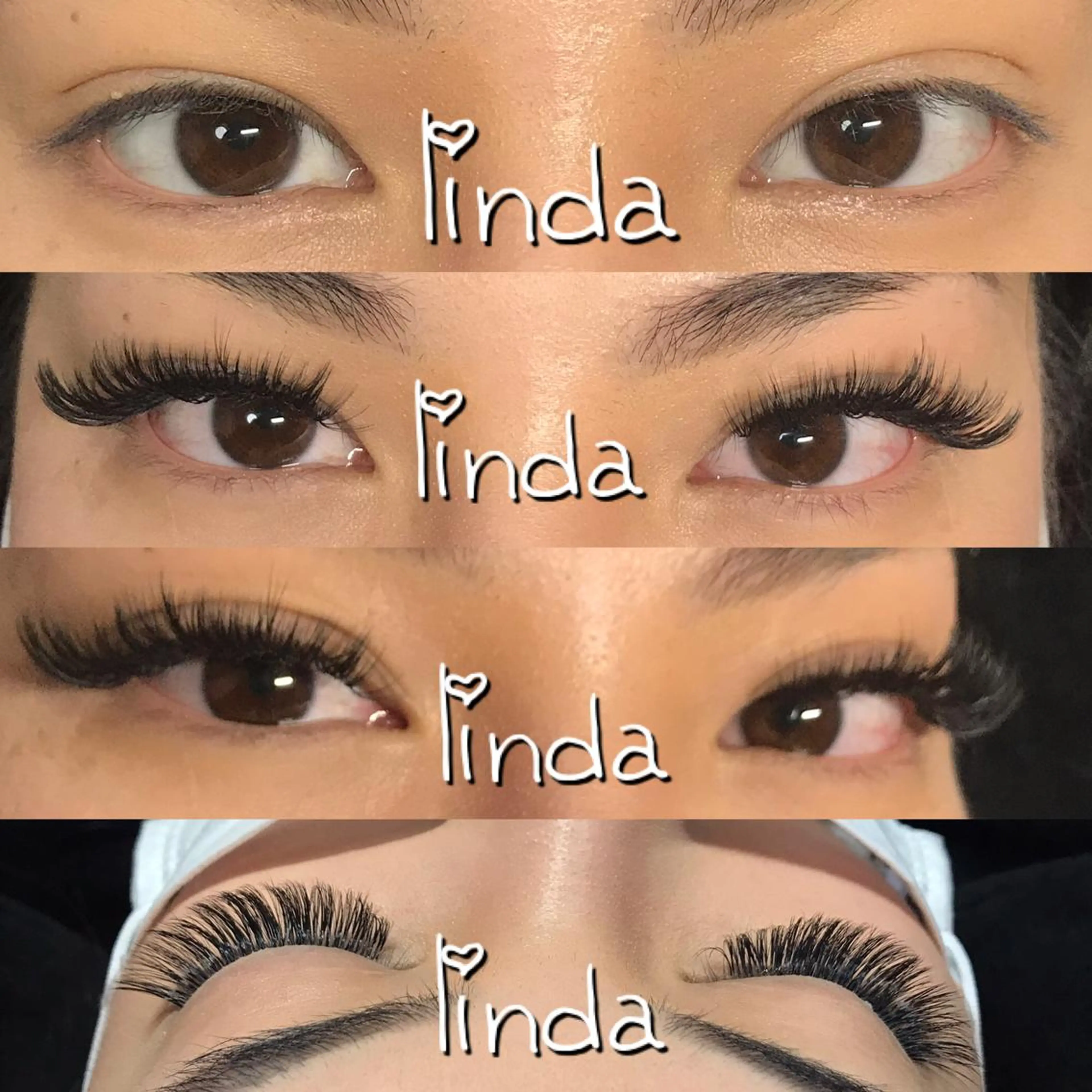 マツエク・マツパ 付け放題 目尻長め ボリュームラッシュ linda lashesのマツエク・マツパデザイン