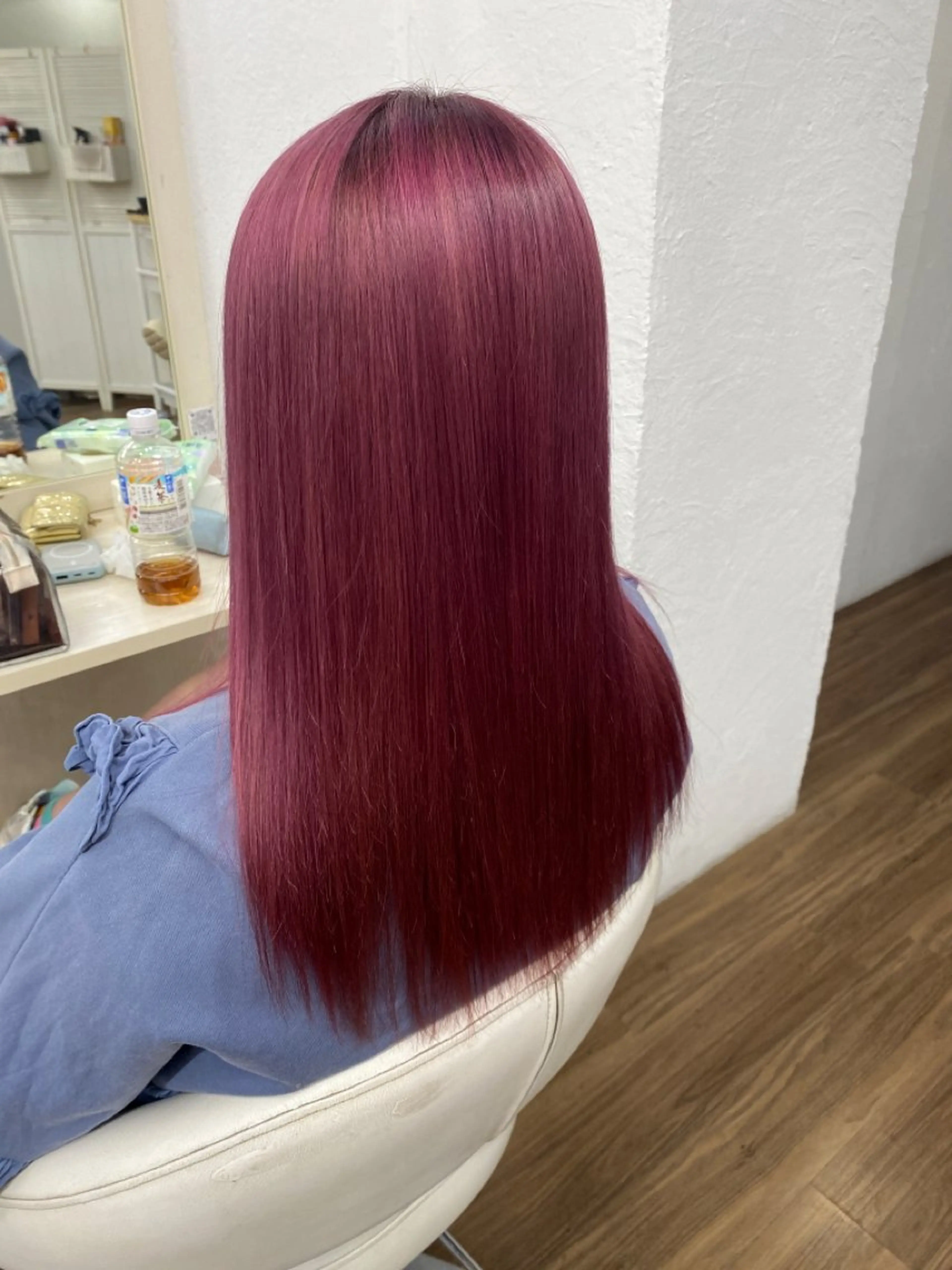 ロング カラー ピンクカラー ヘアカラー トリートメント GLOSS 心斎橋 山上のヘアスタイル