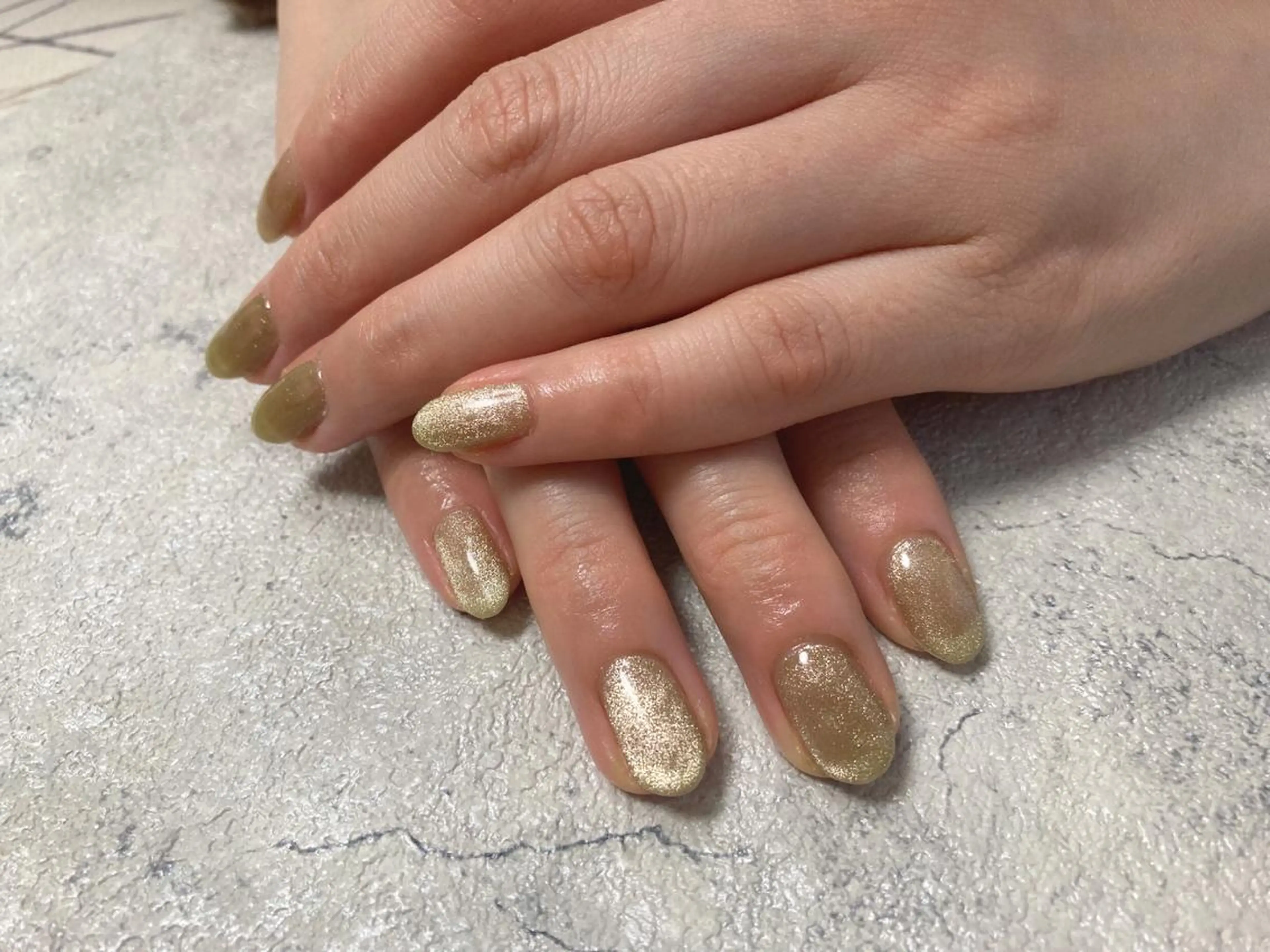 ネイル フットネイル ジェルネイル グリーン 韓国ネイル マグネットネイル ハンドネイル Mogu nail 二子玉川のネイルデザイン