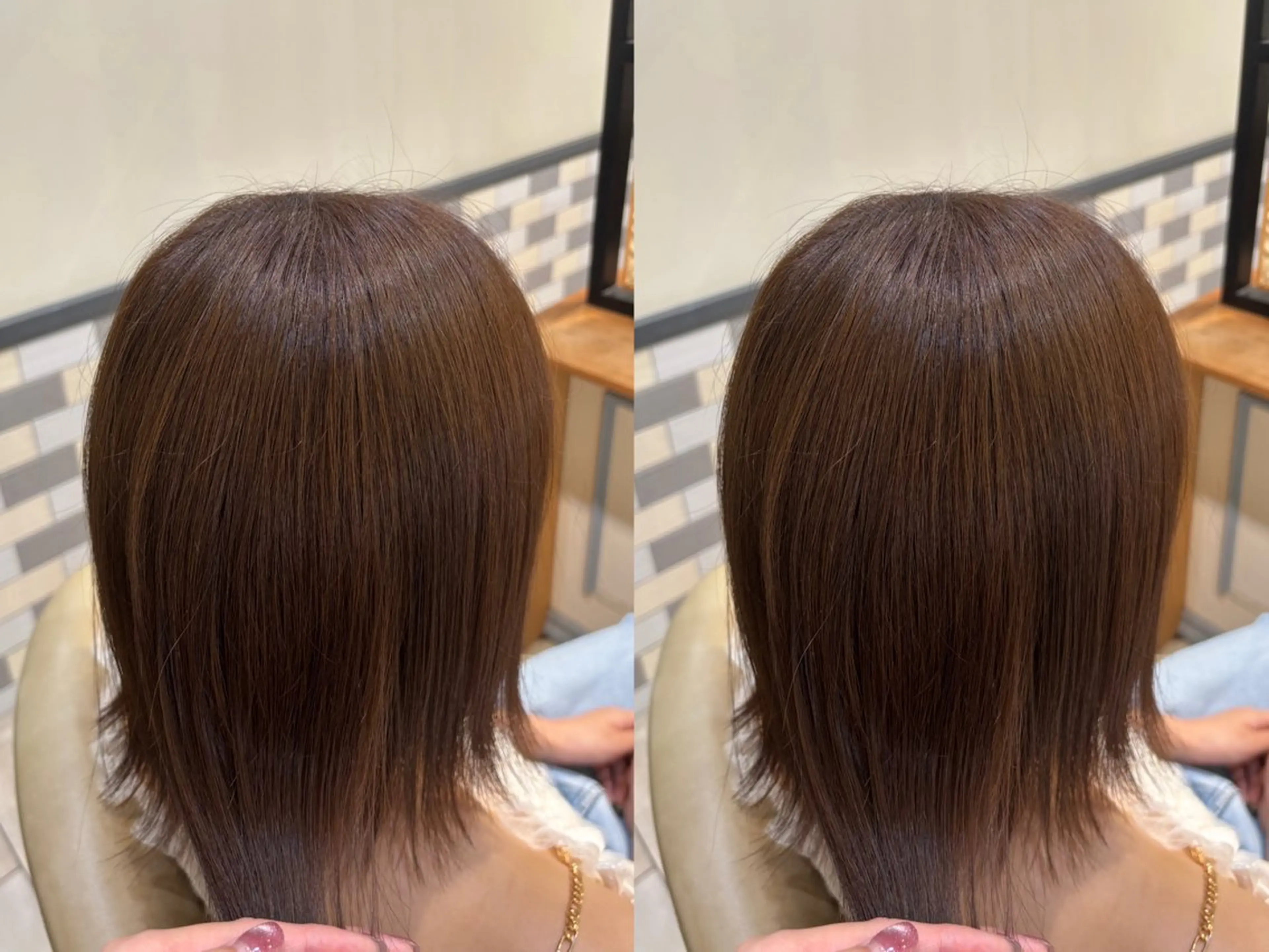 ミディアム カラー ブラウンカラー ヘアカラー トリートメント 古屋 澪　艶髪カラー✨のヘアスタイル