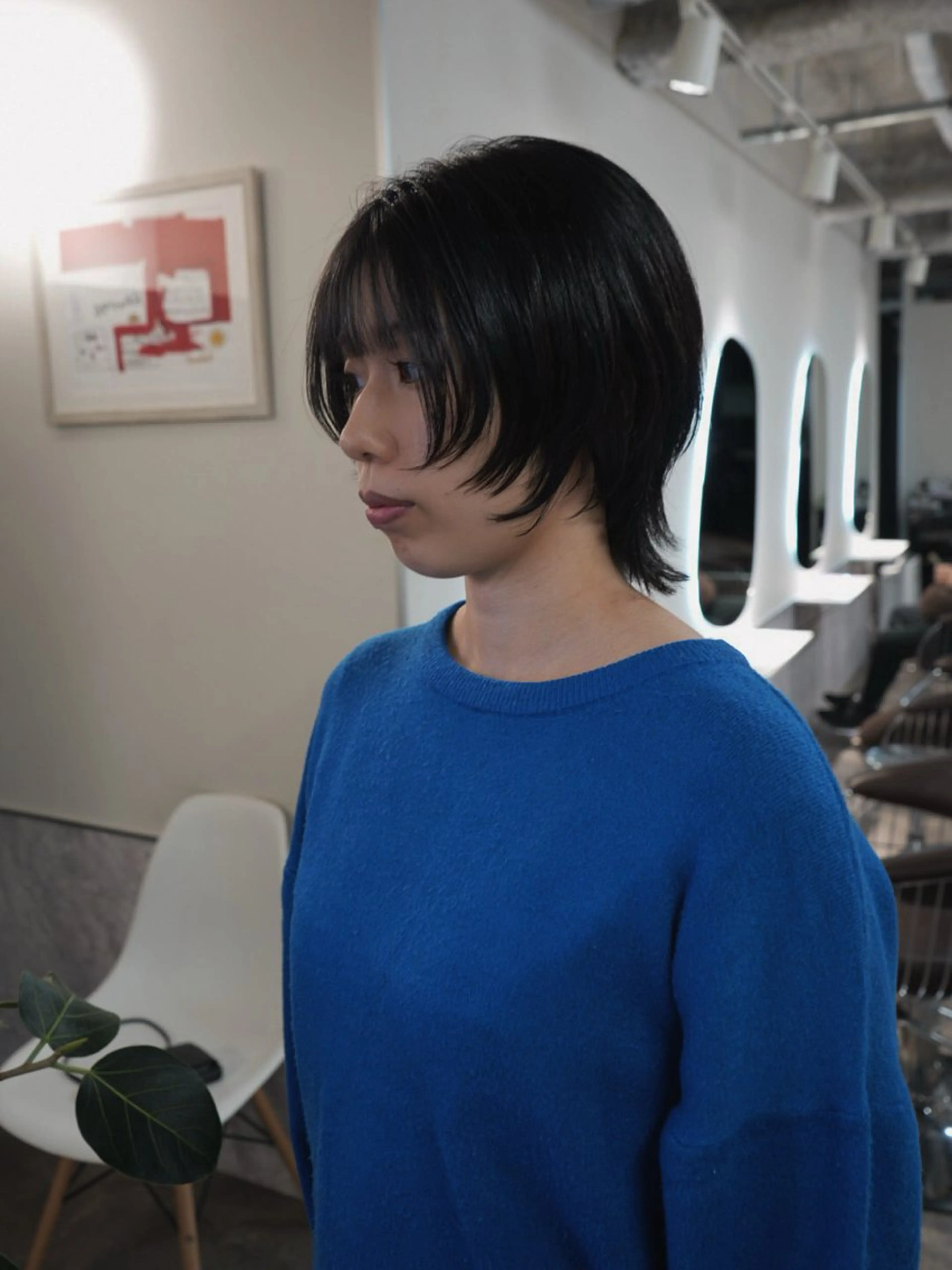 ショート 顔まわりレイヤー レイヤーカット ショートヘア ウルフカット ウルフレイヤー 新宿/ハイトーン /パーマ/戸羽のヘアスタイル