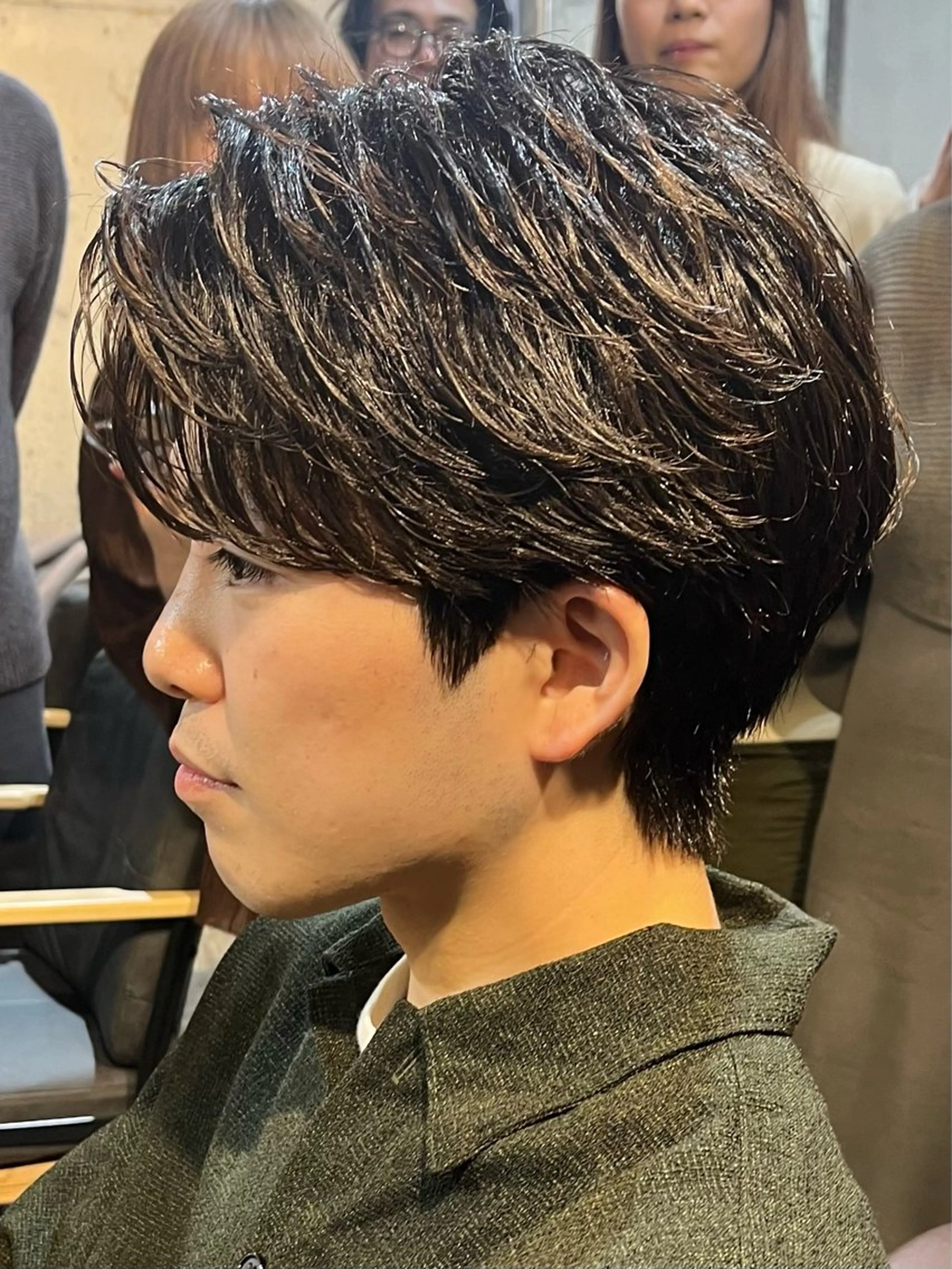 パーマ メンズ カット パーマ 赤木蓮/メンズ特化 パーマ/ハイトーンのヘアスタイル