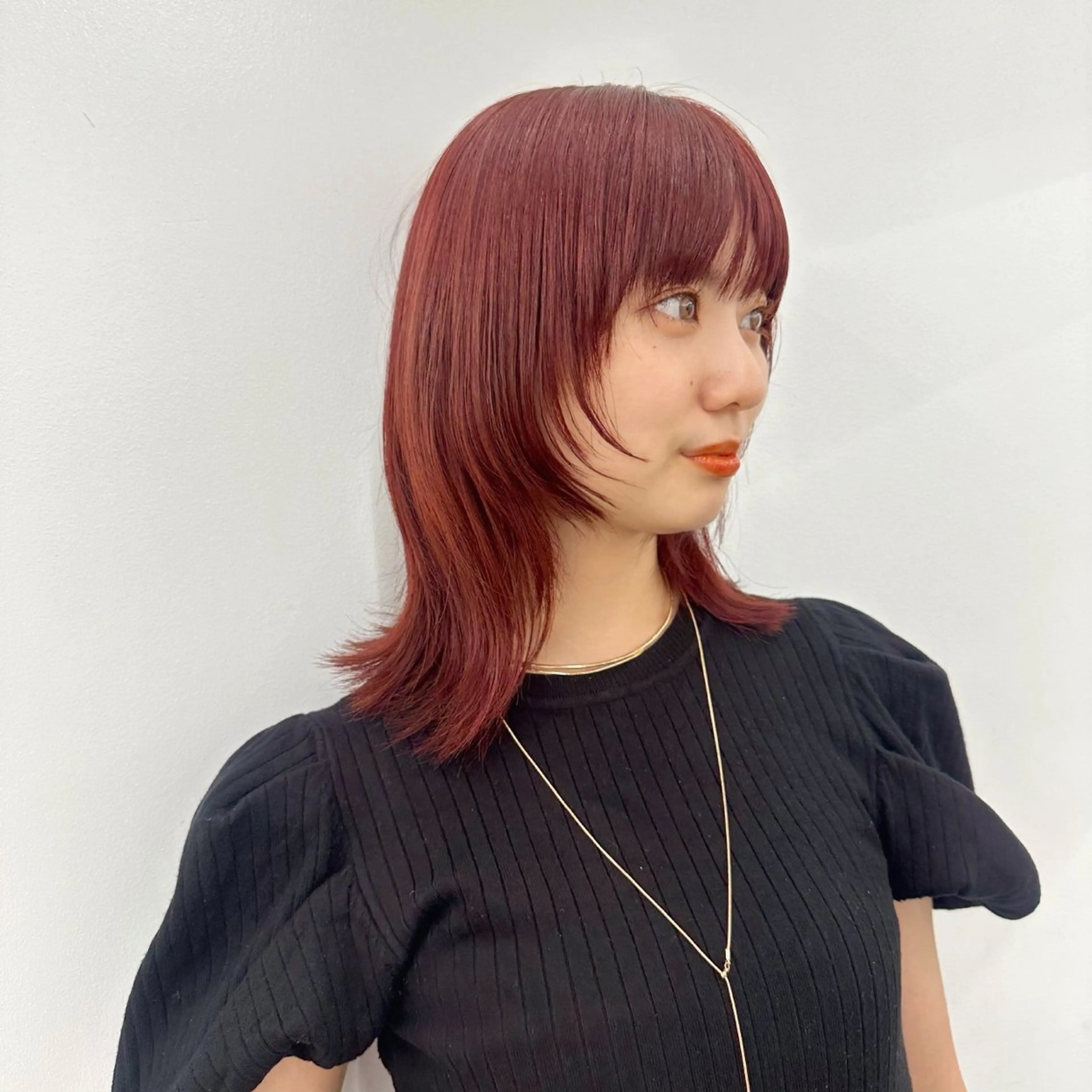 ミディアム カラー 顔まわりカット/艶髪 カラー✨けいとのヘアスタイル