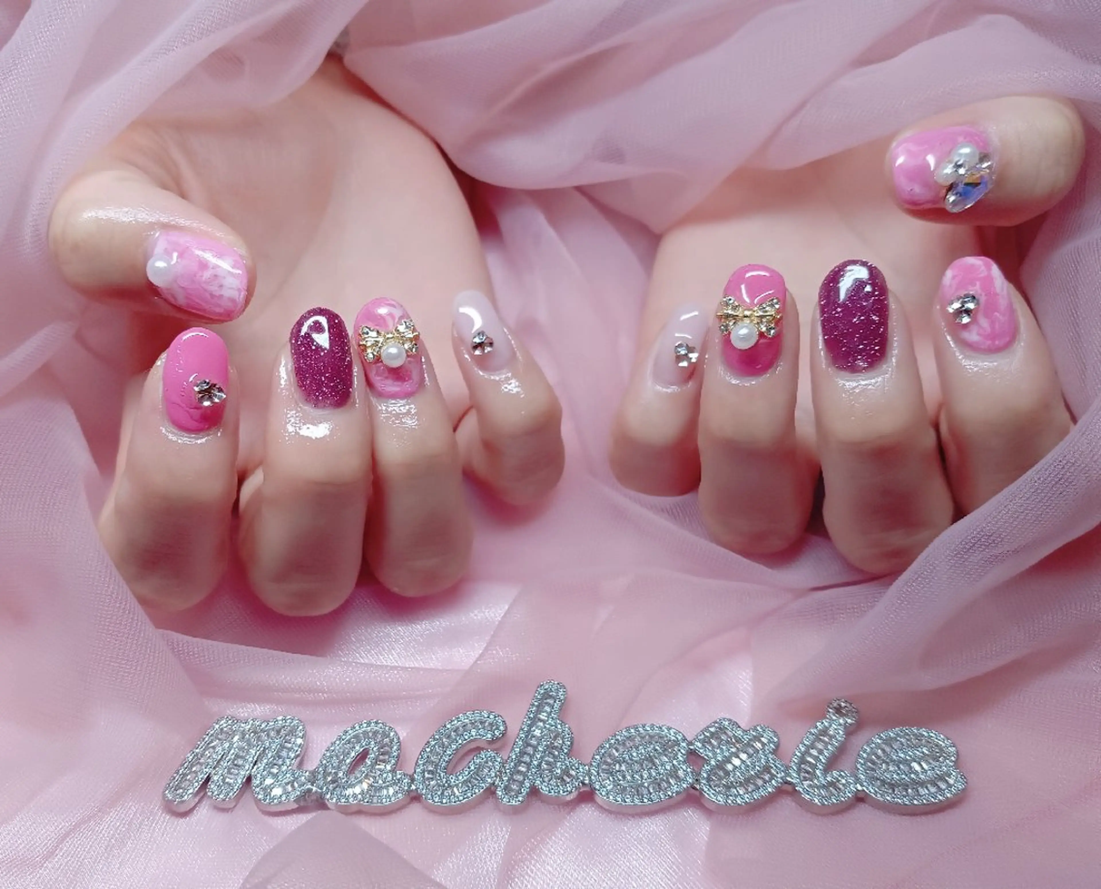 ネイル ピンク ハンドネイル Nail Salon macherieのネイルデザイン