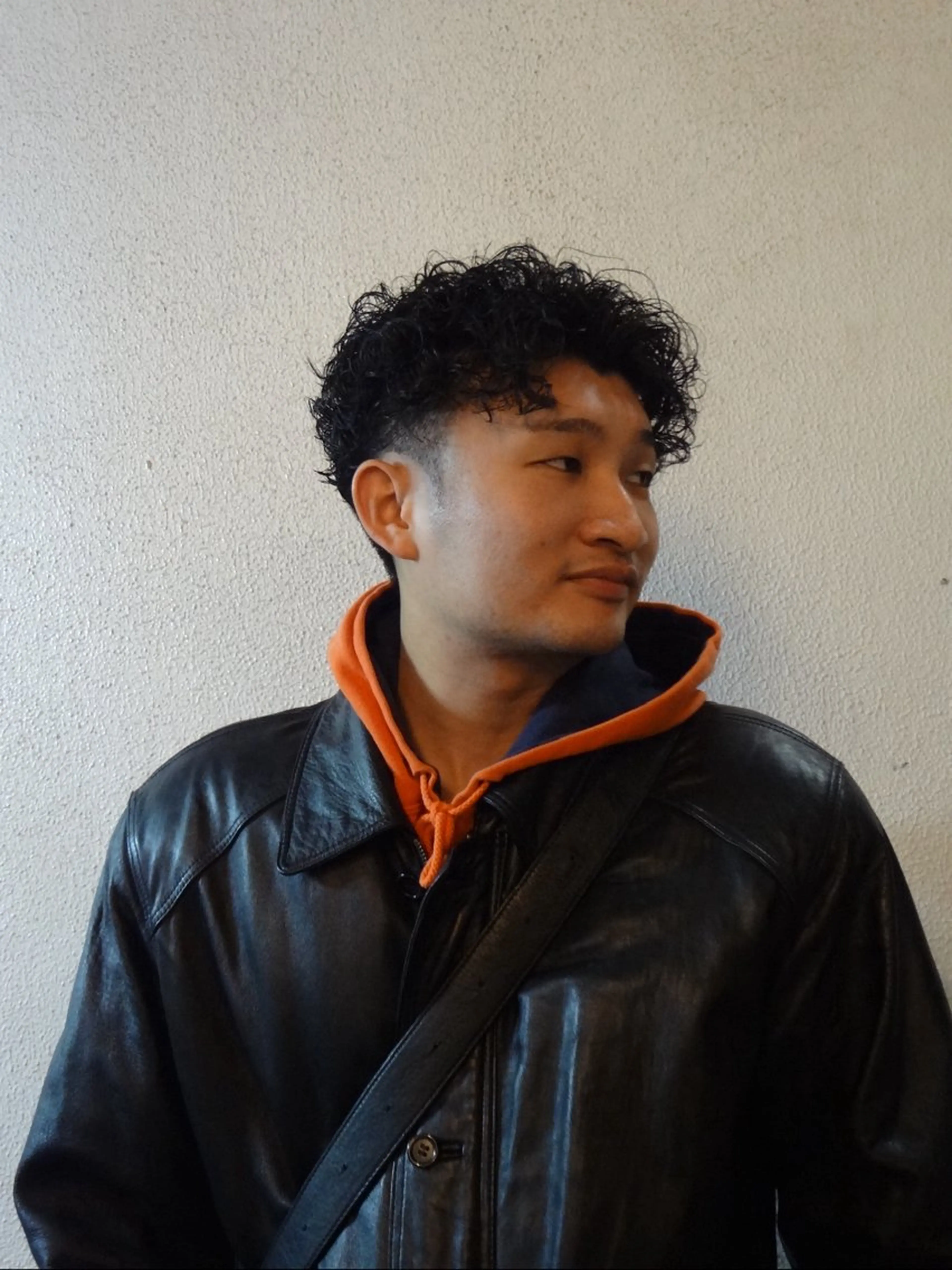 ミディアム パーマ メンズ カット パーマ grow hair works tokyo所属・葛西/barber/ 相山琉磨のヘアスタイル