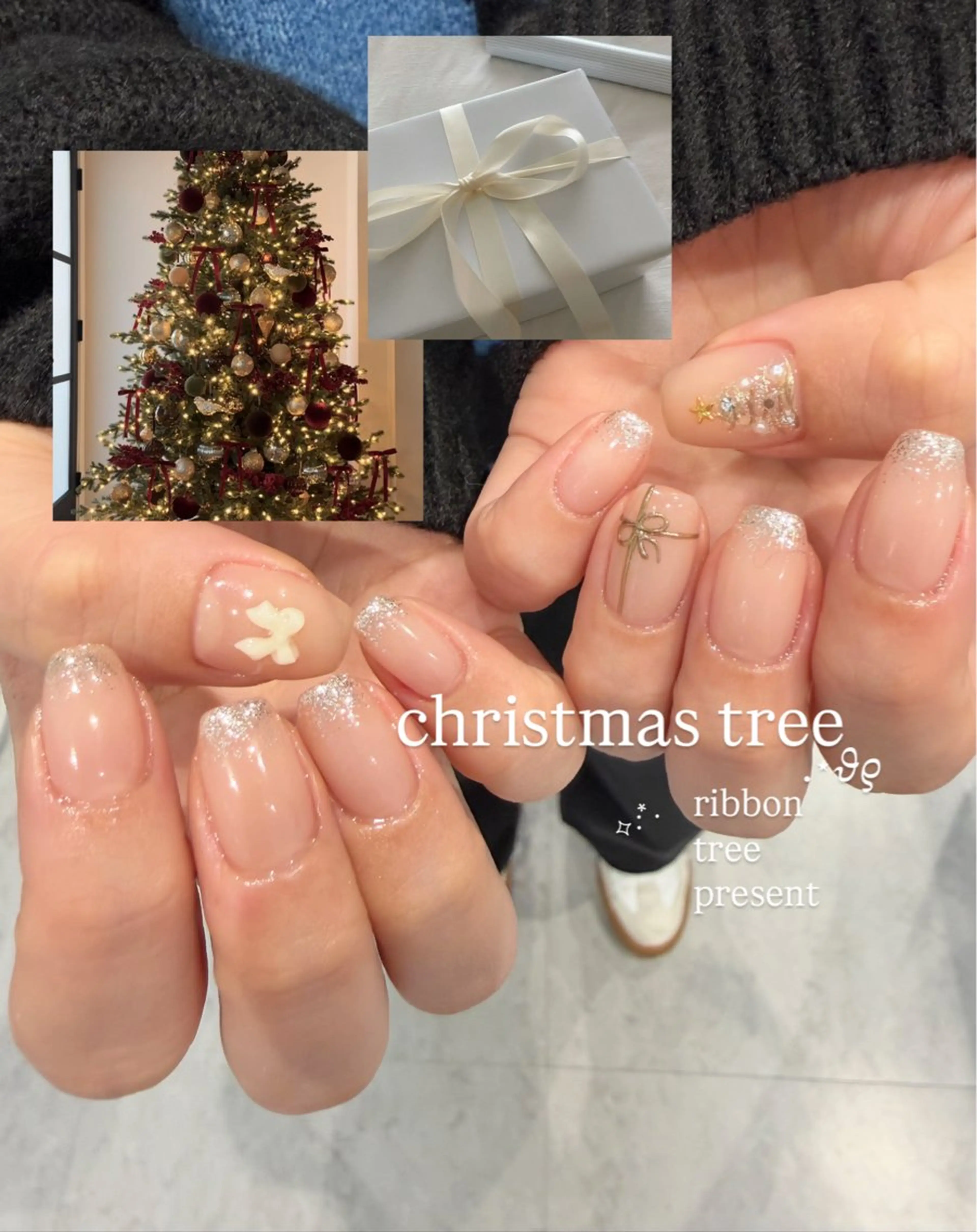 ネイル 冬ネイル クリスマス ハンドネイル NORA nail UMEDAのネイルデザイン